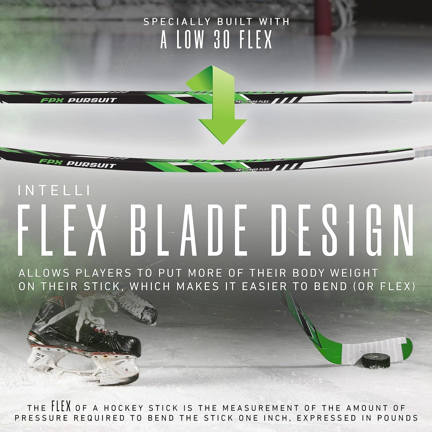imageFranklin Sports Kids Ice Hockey Sticks Ripper Junior Youth Composite Hockey Sticks Righty Lefty 50Flex Ice Hockey Sticks Textured Grip 55quot Inch 42quot Inch Youth Hockey SticksGreen
