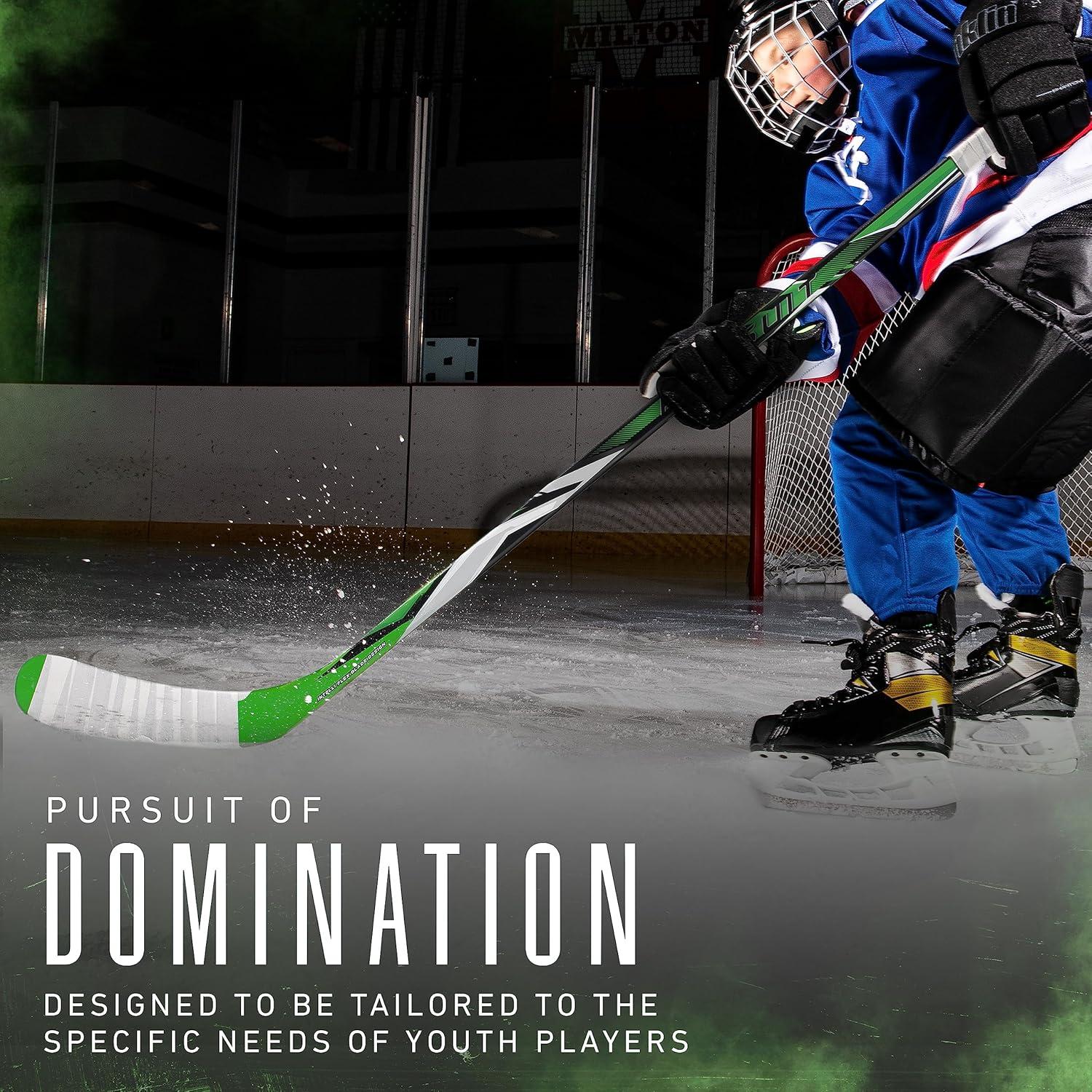 imageFranklin Sports Kids Ice Hockey Sticks Ripper Junior Youth Composite Hockey Sticks Righty Lefty 50Flex Ice Hockey Sticks Textured Grip 55quot Inch 42quot Inch Youth Hockey SticksGreen