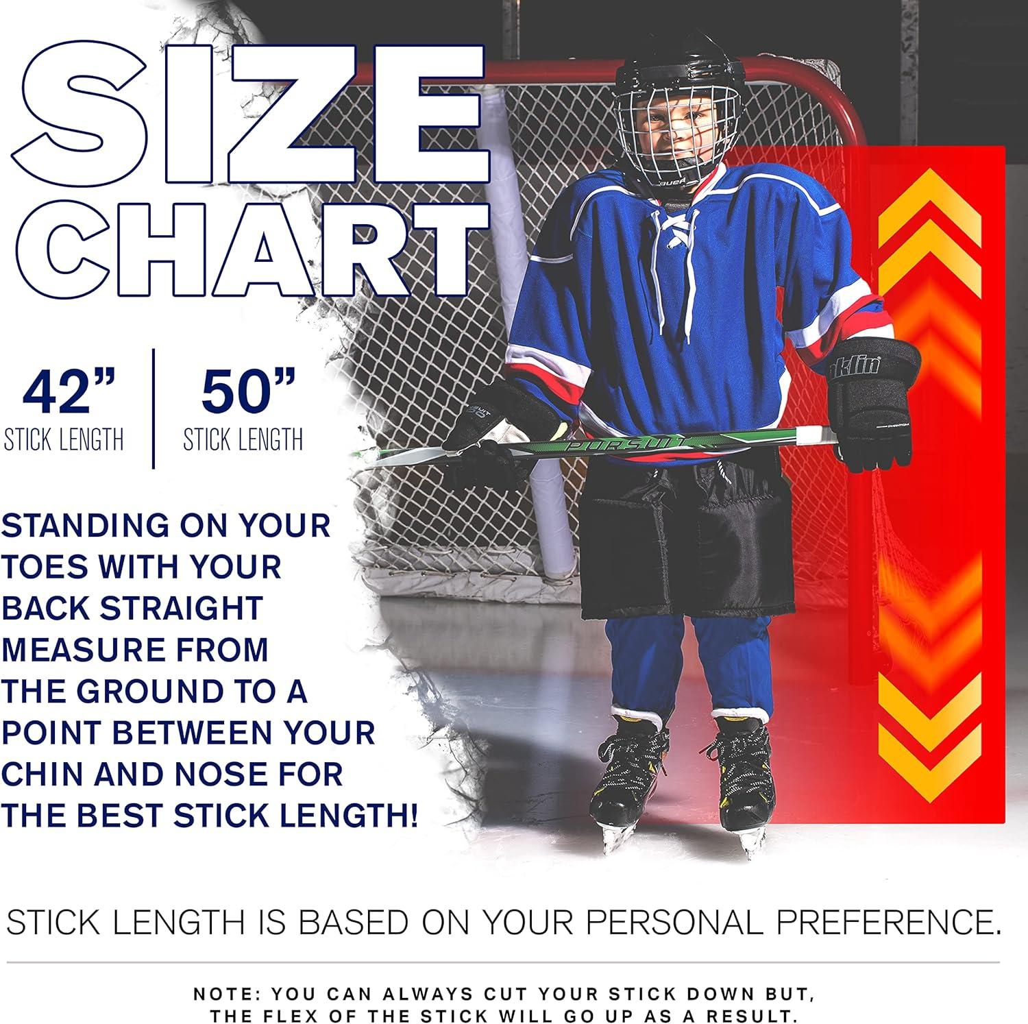 imageFranklin Sports Kids Ice Hockey Sticks Ripper Junior Youth Composite Hockey Sticks Righty Lefty 50Flex Ice Hockey Sticks Textured Grip 55quot Inch 42quot Inch Youth Hockey SticksGreen