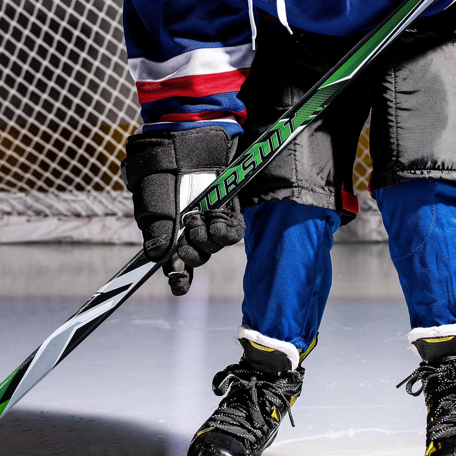 imageFranklin Sports Kids Ice Hockey Sticks Ripper Junior Youth Composite Hockey Sticks Righty Lefty 50Flex Ice Hockey Sticks Textured Grip 55quot Inch 42quot Inch Youth Hockey SticksGreen