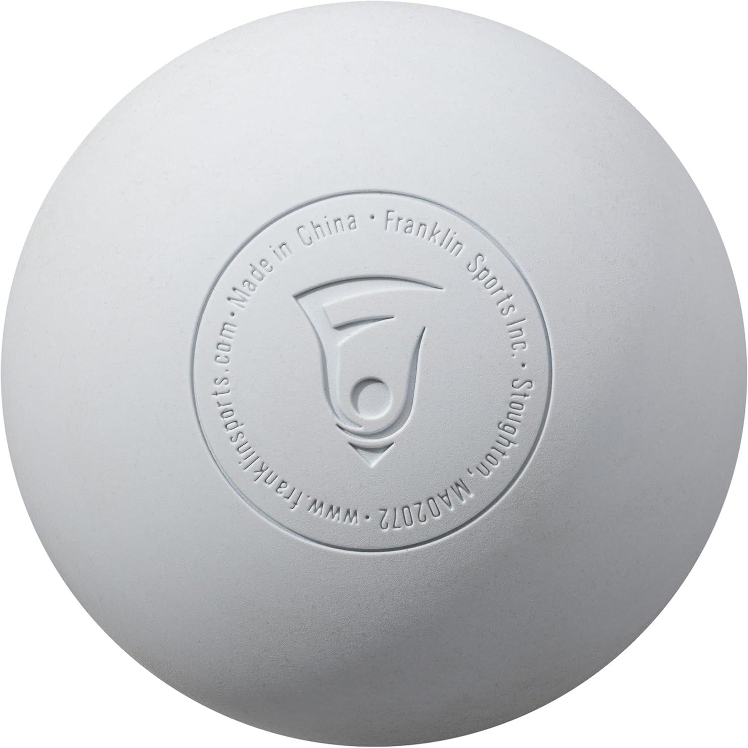 imageFranklin Sports Lacrosse Balls Official Size Lax Balls for Practice Rubber 63mm Outdoor Lacrosse Balls Great for Muscle Massage Therapy Yoga White YellowWhite