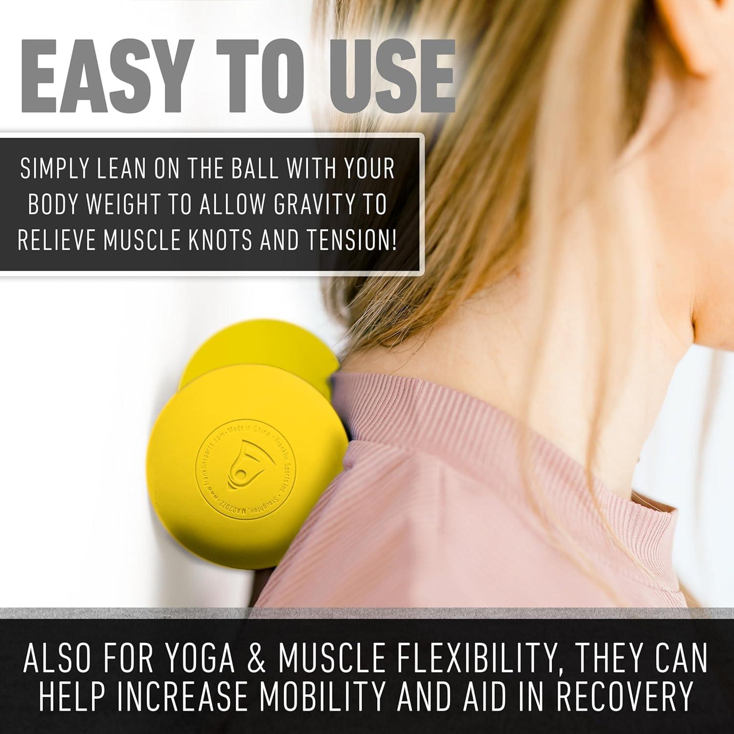 imageFranklin Sports Lacrosse Balls Official Size Lax Balls for Practice Rubber 63mm Outdoor Lacrosse Balls Great for Muscle Massage Therapy Yoga White YellowYellow