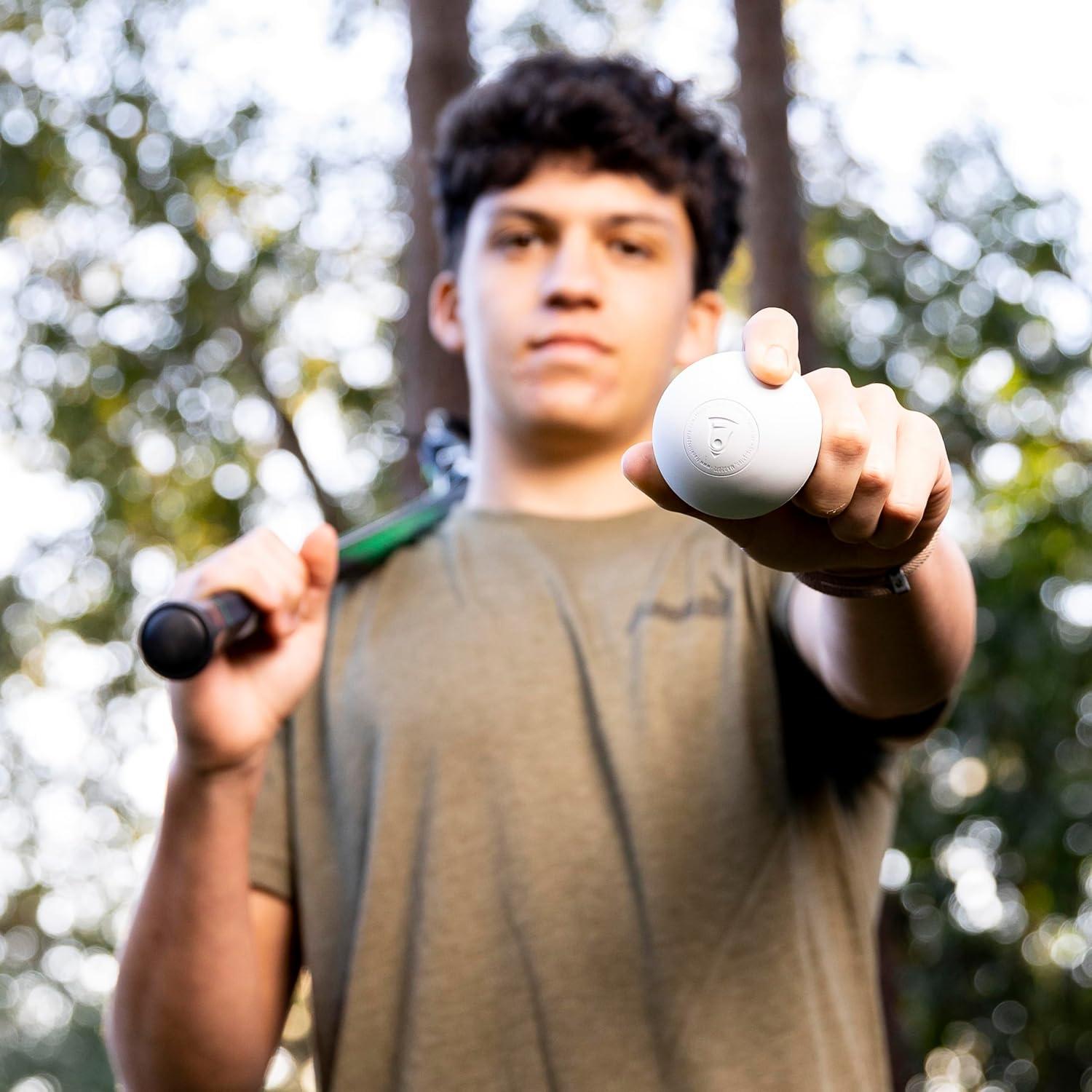 imageFranklin Sports Lacrosse Balls Official Size Lax Balls for Practice Rubber 63mm Outdoor Lacrosse Balls Great for Muscle Massage Therapy Yoga White YellowWhite