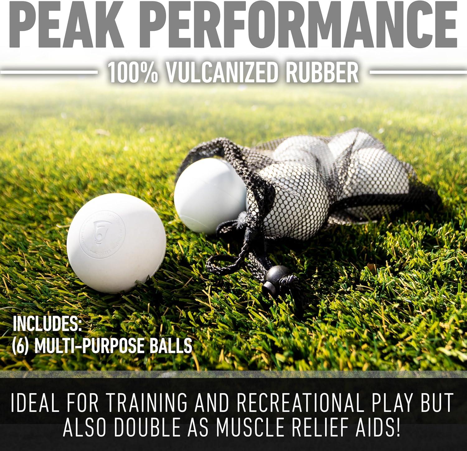 imageFranklin Sports Lacrosse Balls Official Size Lax Balls for Practice Rubber 63mm Outdoor Lacrosse Balls Great for Muscle Massage Therapy Yoga White YellowWhite