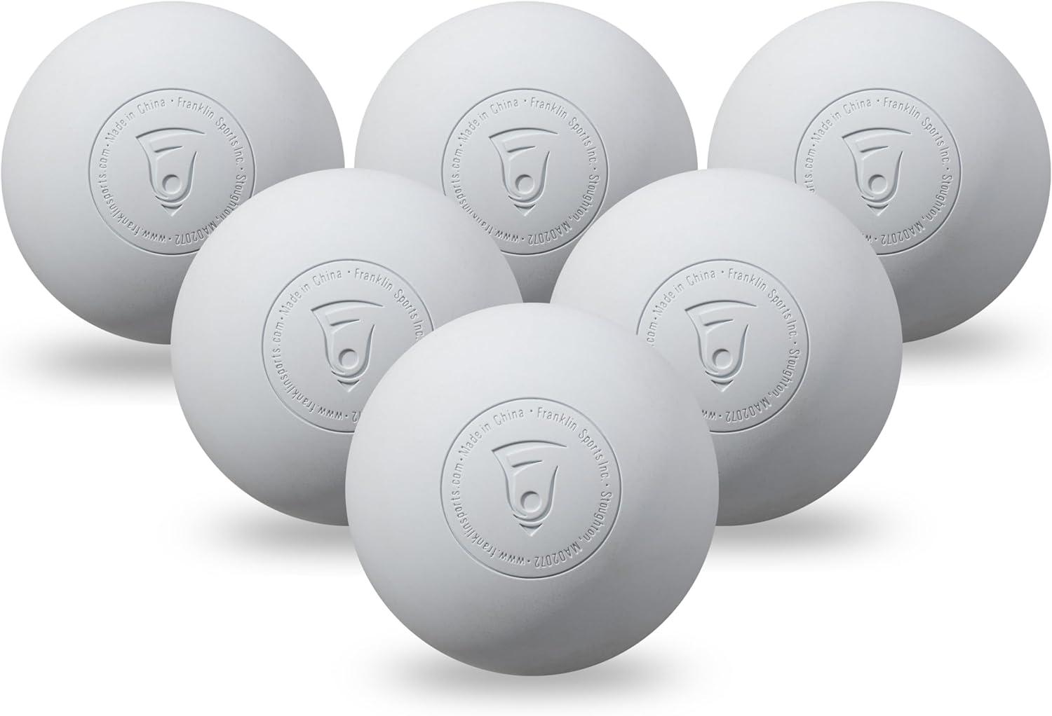 imageFranklin Sports Lacrosse Balls Official Size Lax Balls for Practice Rubber 63mm Outdoor Lacrosse Balls Great for Muscle Massage Therapy Yoga White YellowWhite