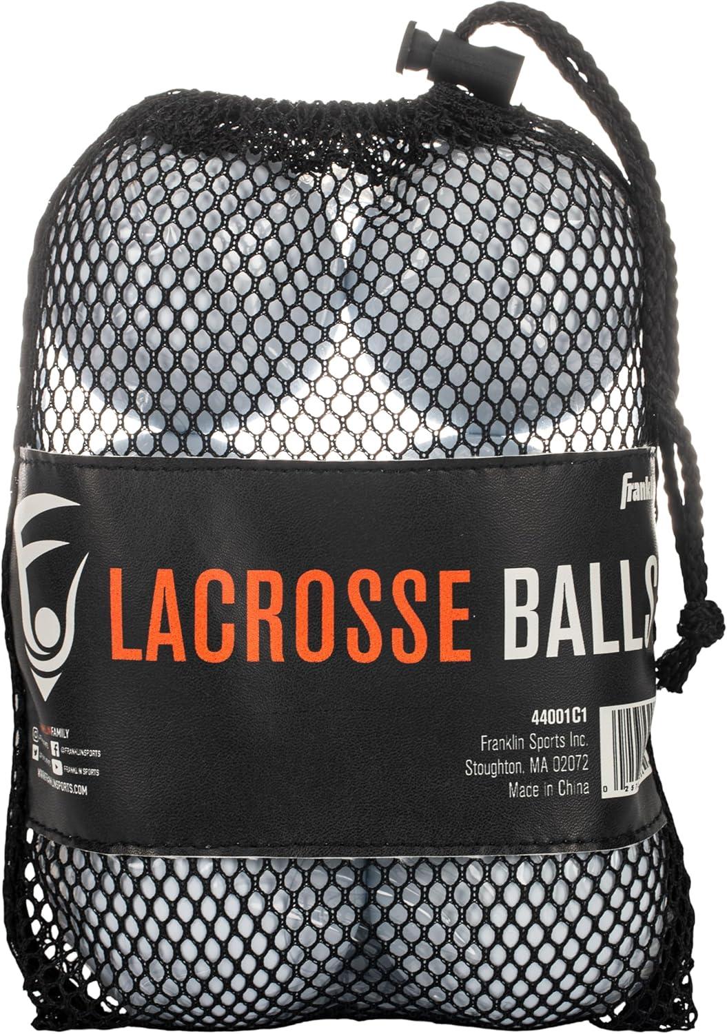 imageFranklin Sports Lacrosse Balls Official Size Lax Balls for Practice Rubber 63mm Outdoor Lacrosse Balls Great for Muscle Massage Therapy Yoga White YellowWhite