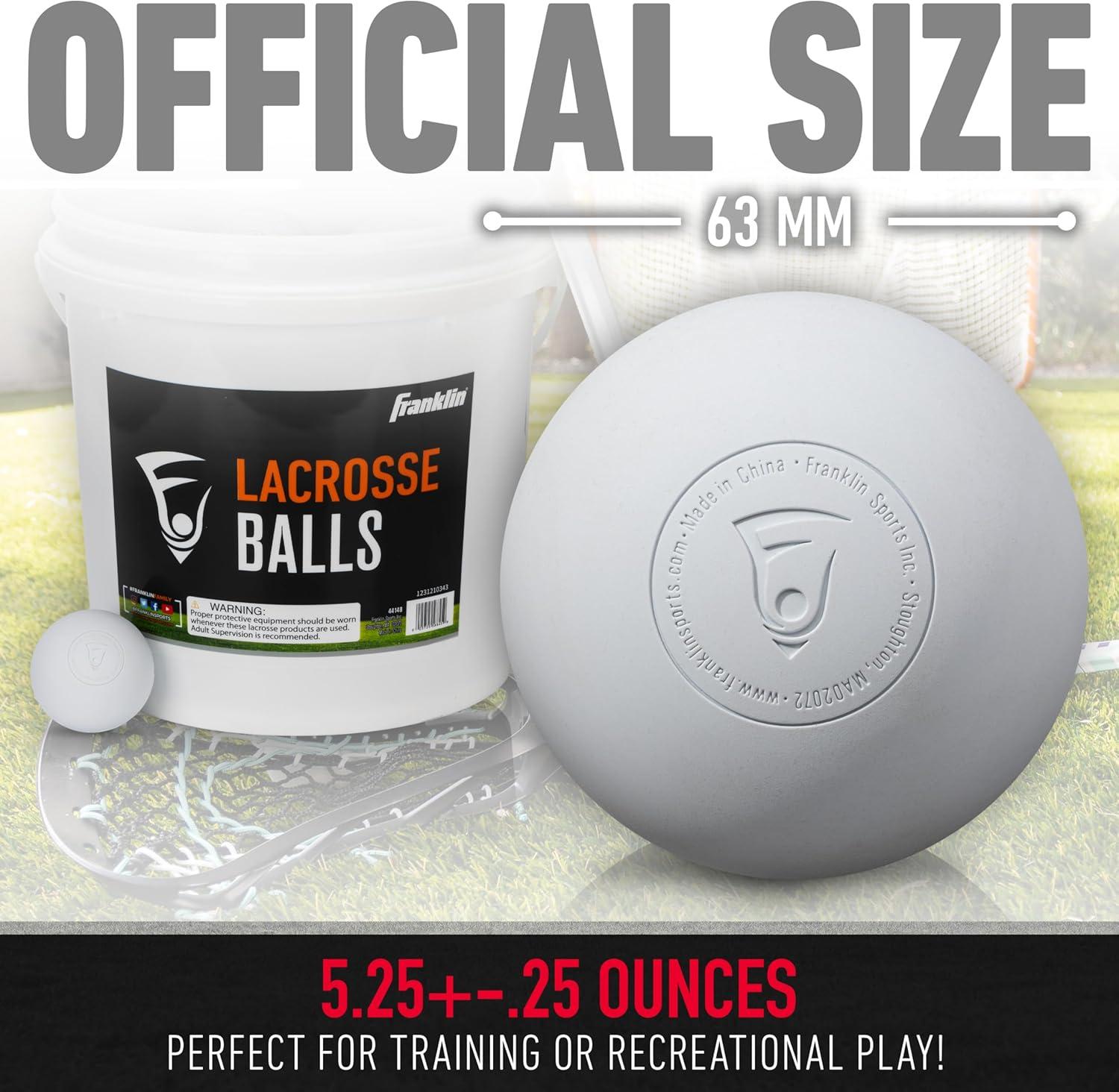 imageFranklin Sports Lacrosse Balls Official Size Lax Balls for Practice Rubber 63mm Outdoor Lacrosse Balls Great for Muscle Massage Therapy Yoga White YellowWhite