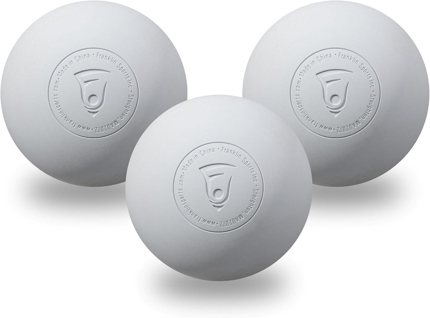 imageFranklin Sports Lacrosse Balls Official Size Lax Balls for Practice Rubber 63mm Outdoor Lacrosse Balls Great for Muscle Massage Therapy Yoga White YellowWhite