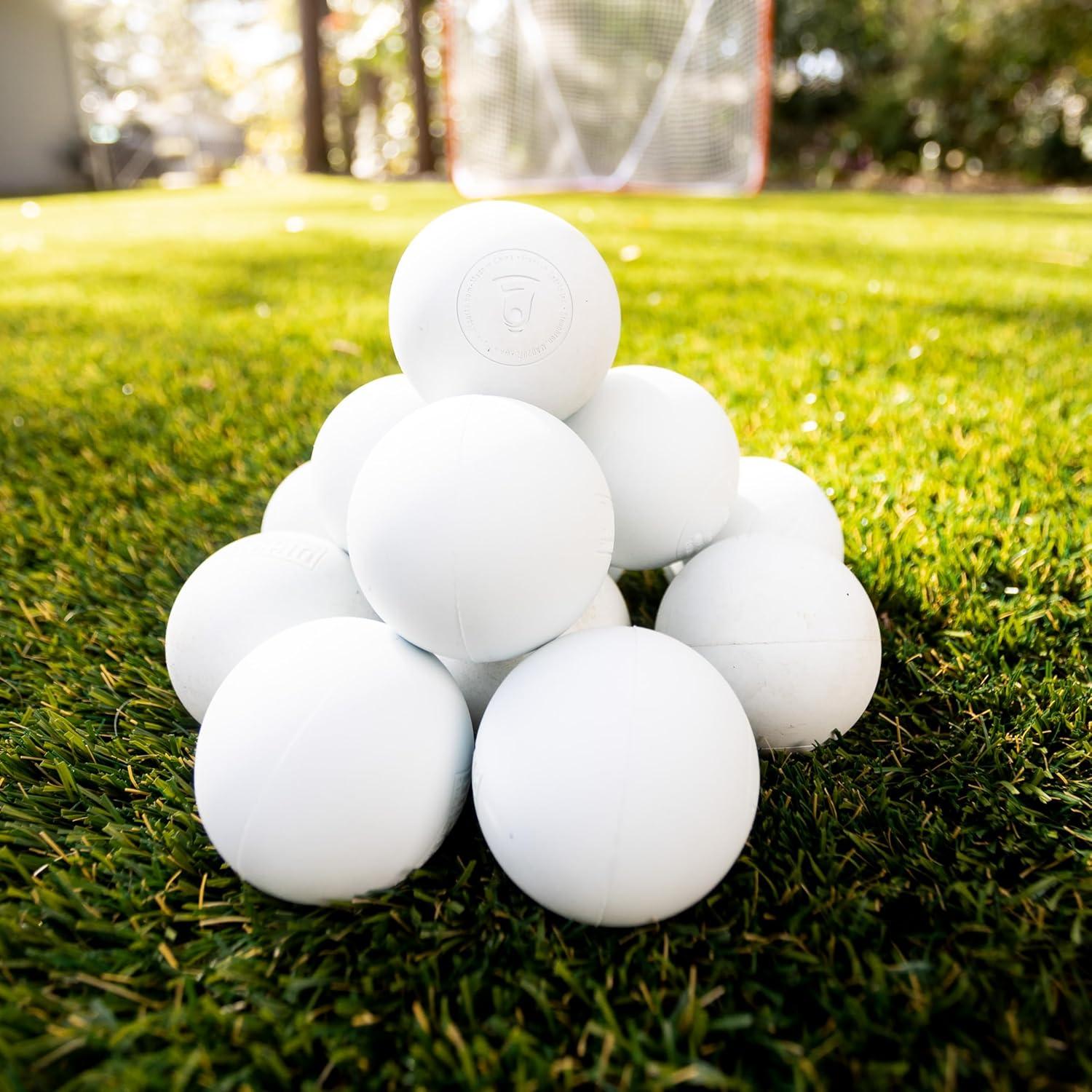 imageFranklin Sports Lacrosse Balls Official Size Lax Balls for Practice Rubber 63mm Outdoor Lacrosse Balls Great for Muscle Massage Therapy Yoga White YellowWhite