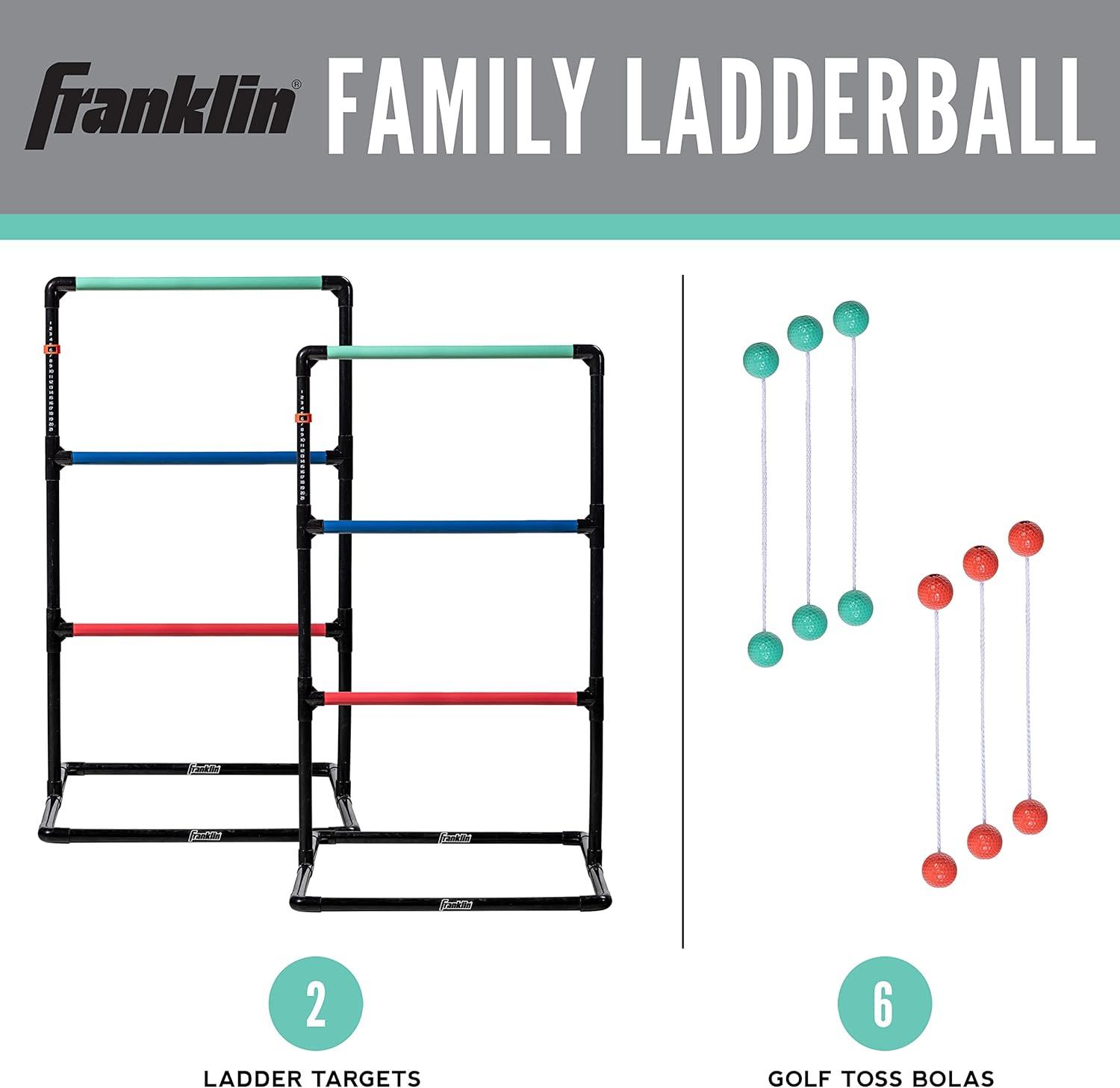 imageFranklin Sports Ladder Ball Set Includes 2 Ladder Ball Targets with Weighted Bases and 6 Bolas Ladder Golf Toss Outdoor Game For Beach or Backyard Fun Professional American and Family Set OptionsFamily
