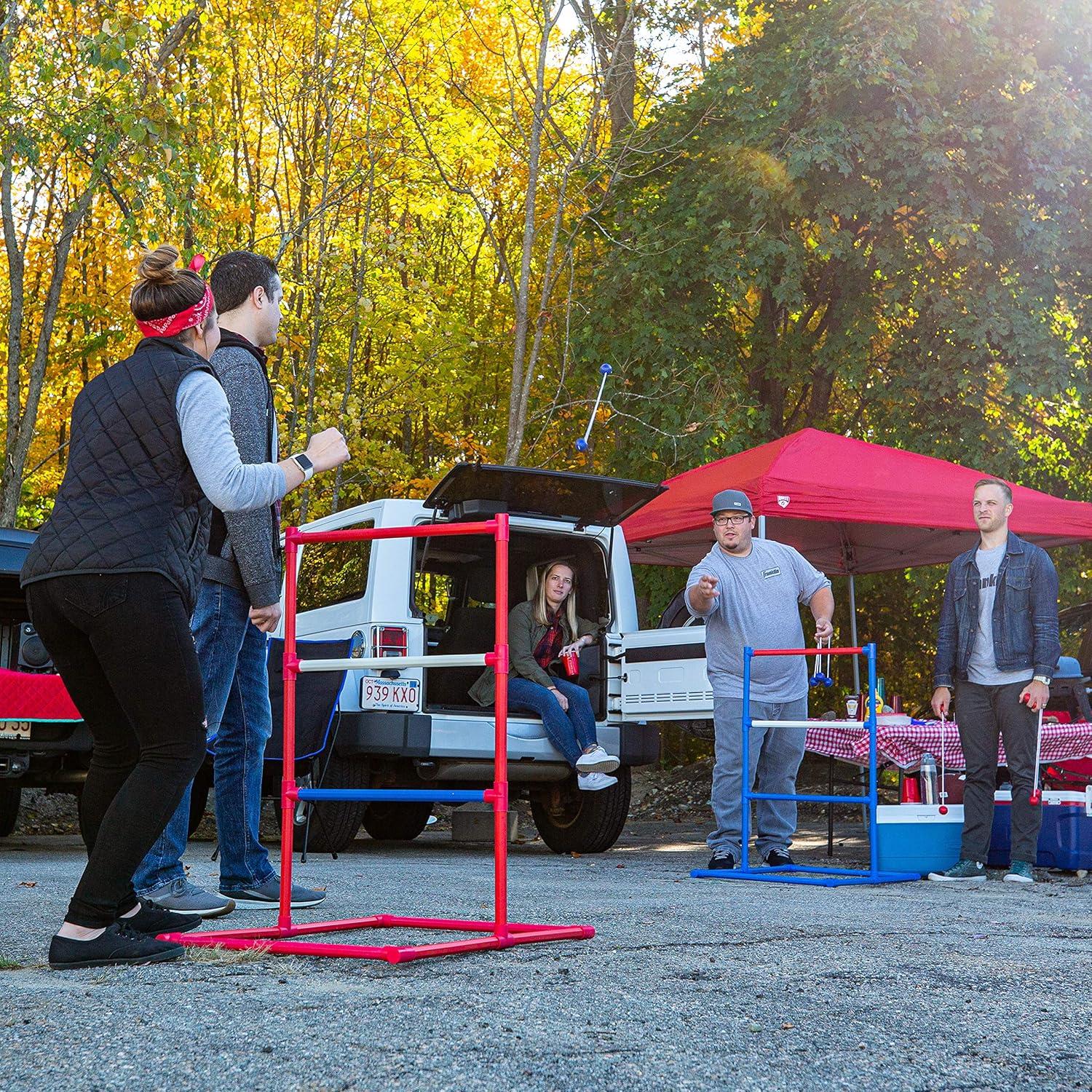 imageFranklin Sports Ladder Ball Set Includes 2 Ladder Ball Targets with Weighted Bases and 6 Bolas Ladder Golf Toss Outdoor Game For Beach or Backyard Fun Professional American and Family Set OptionsAmerican