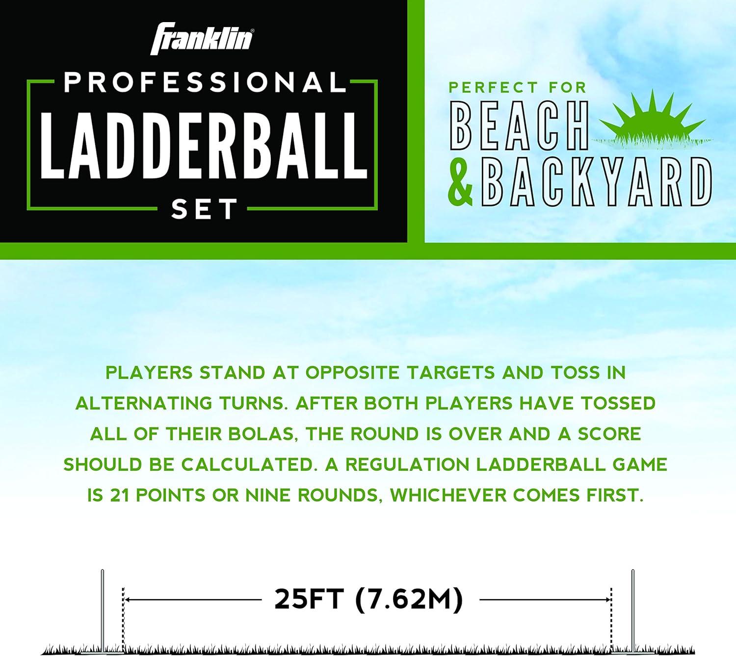 imageFranklin Sports Ladder Ball Set Includes 2 Ladder Ball Targets with Weighted Bases and 6 Bolas Ladder Golf Toss Outdoor Game For Beach or Backyard Fun Professional American and Family Set OptionsProfessional