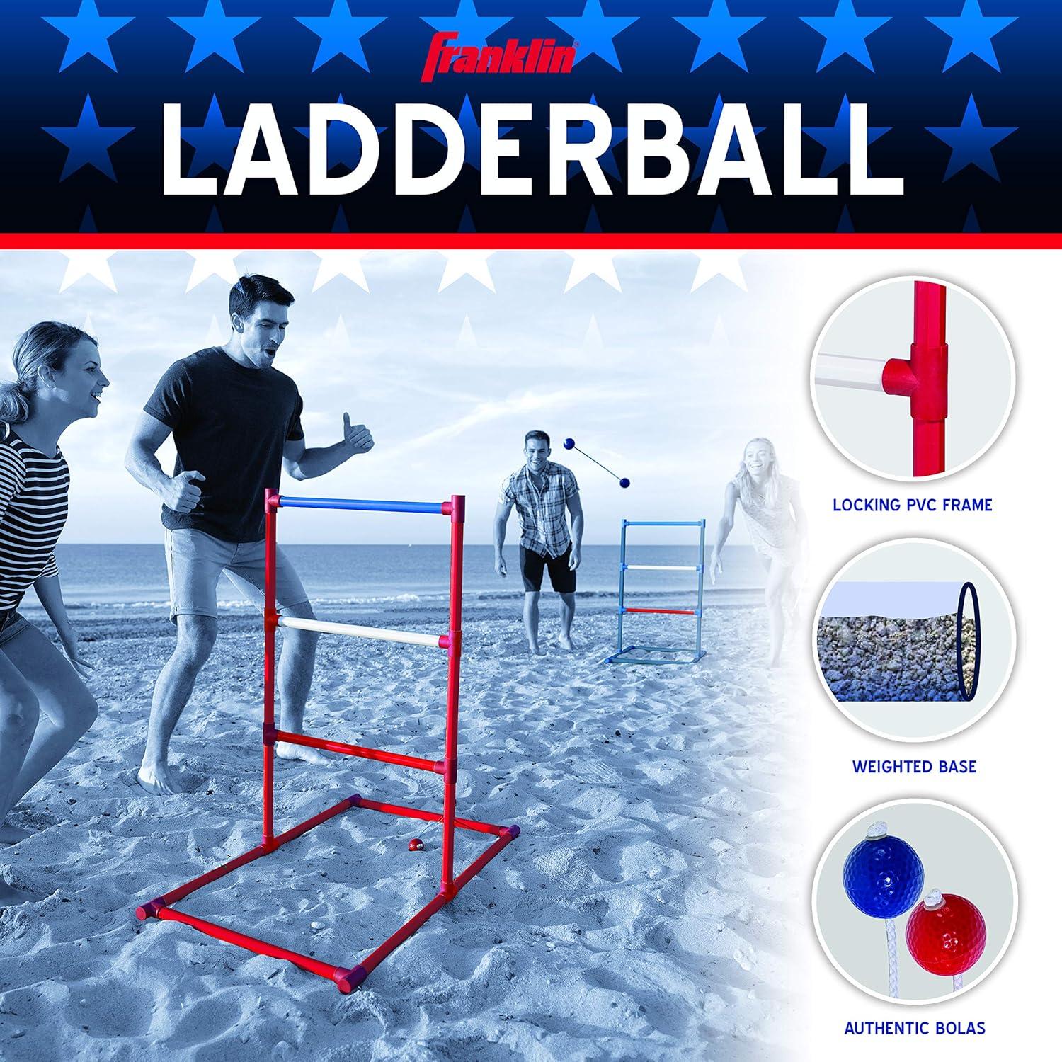 imageFranklin Sports Ladder Ball Set Includes 2 Ladder Ball Targets with Weighted Bases and 6 Bolas Ladder Golf Toss Outdoor Game For Beach or Backyard Fun Professional American and Family Set OptionsAmerican