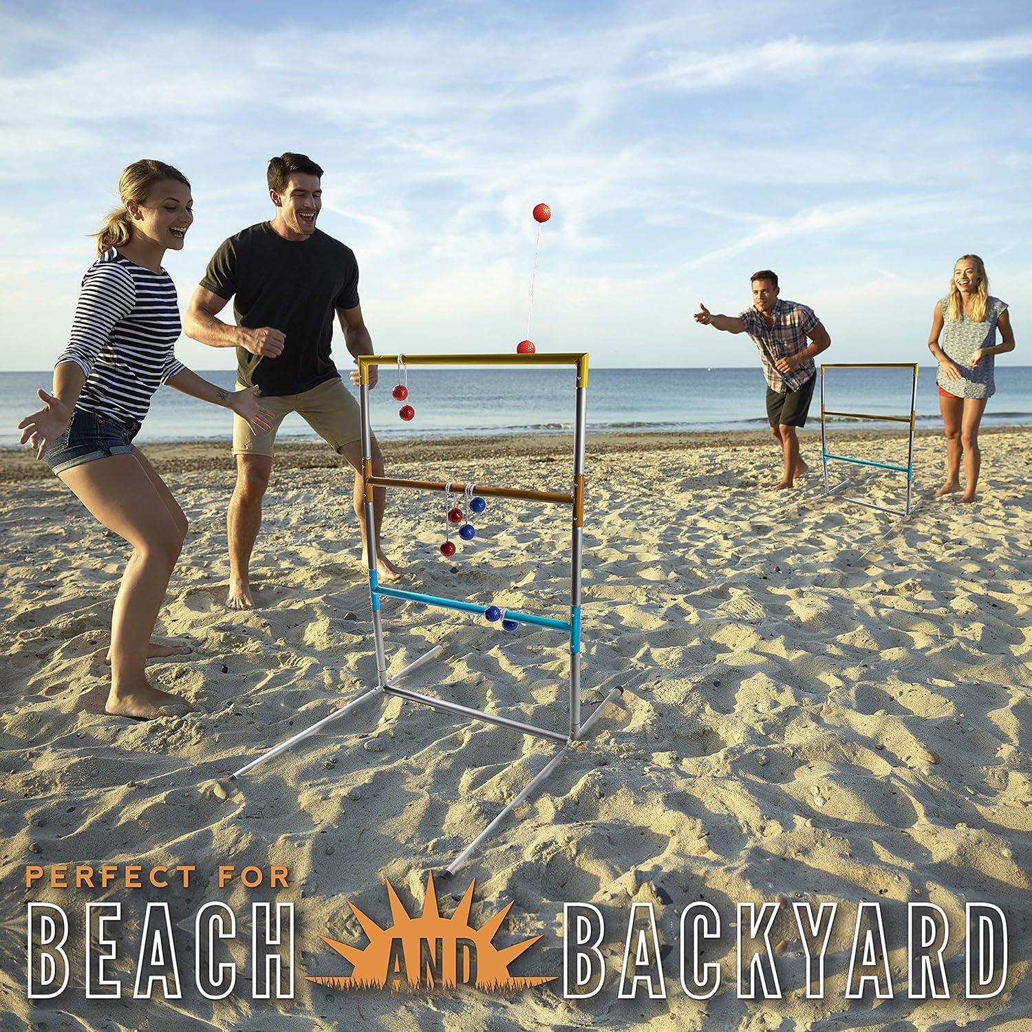 imageFranklin Sports Ladder Ball Set Includes 2 Ladder Ball Targets with Weighted Bases and 6 Bolas Ladder Golf Toss Outdoor Game For Beach or Backyard Fun Professional American and Family Set OptionsProfessional