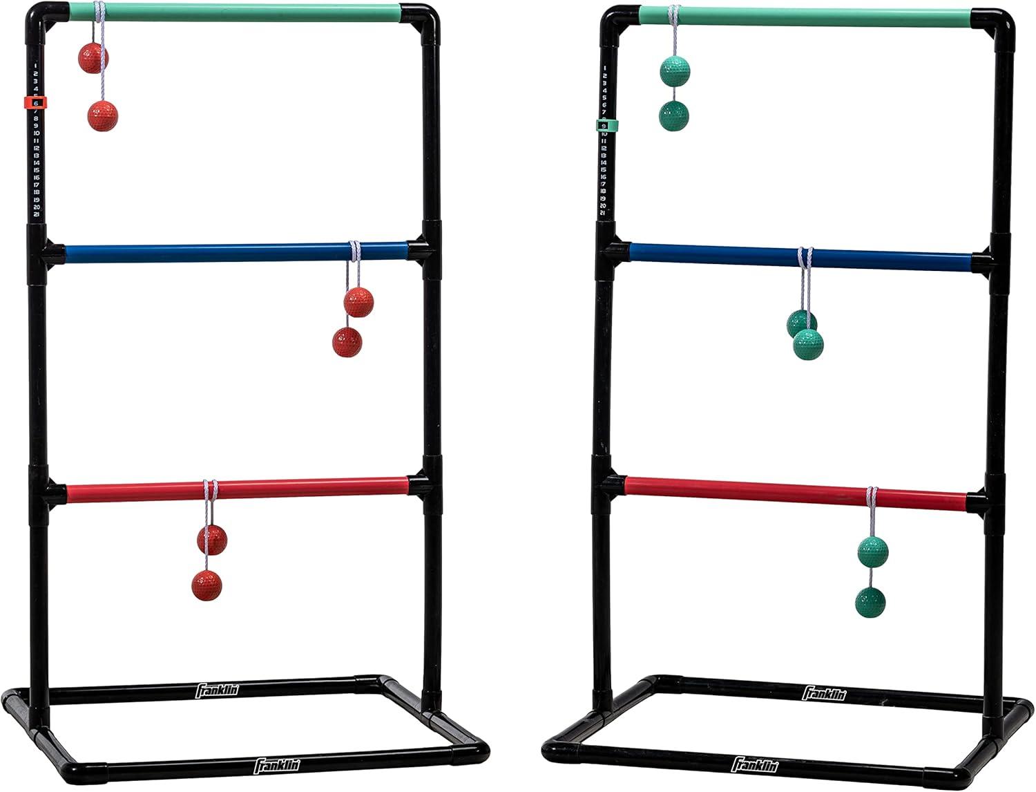 imageFranklin Sports Ladder Ball Set Includes 2 Ladder Ball Targets with Weighted Bases and 6 Bolas Ladder Golf Toss Outdoor Game For Beach or Backyard Fun Professional American and Family Set OptionsFamily