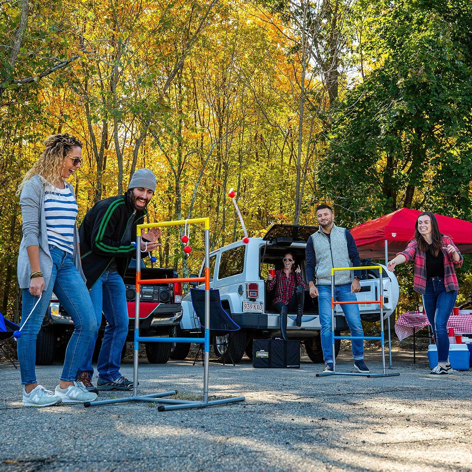imageFranklin Sports Ladder Ball Set Includes 2 Ladder Ball Targets with Weighted Bases and 6 Bolas Ladder Golf Toss Outdoor Game For Beach or Backyard Fun Professional American and Family Set OptionsProfessional