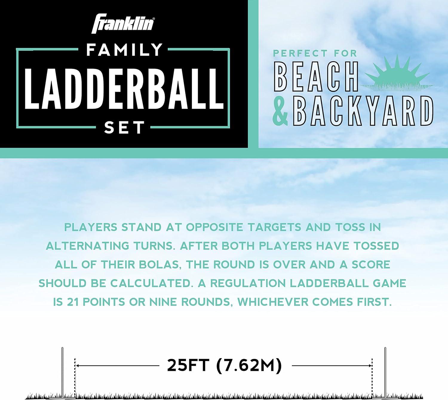 imageFranklin Sports Ladder Ball Set Includes 2 Ladder Ball Targets with Weighted Bases and 6 Bolas Ladder Golf Toss Outdoor Game For Beach or Backyard Fun Professional American and Family Set OptionsFamily