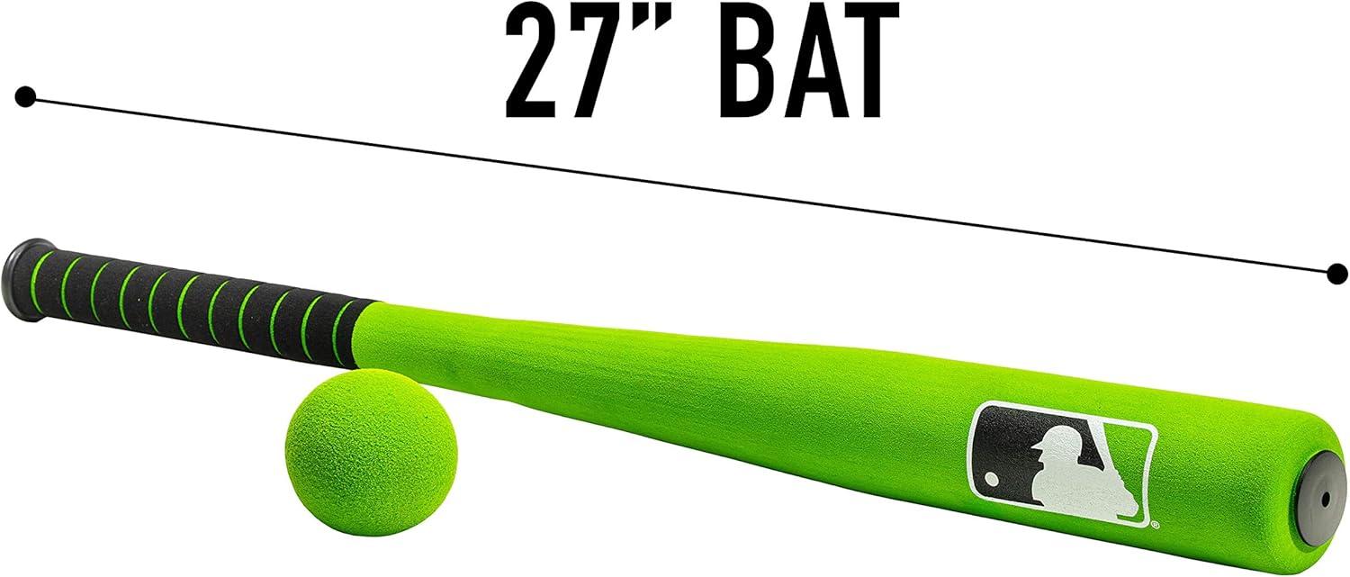 imageFranklin Sports MLB Kids Foam Baseball Bat Ball Sets Indoor Outdoor Soft Foam Baseball Bats for Kids Toddlers Regular Jumbo Barrels 24quot or 27quot LengthGreen