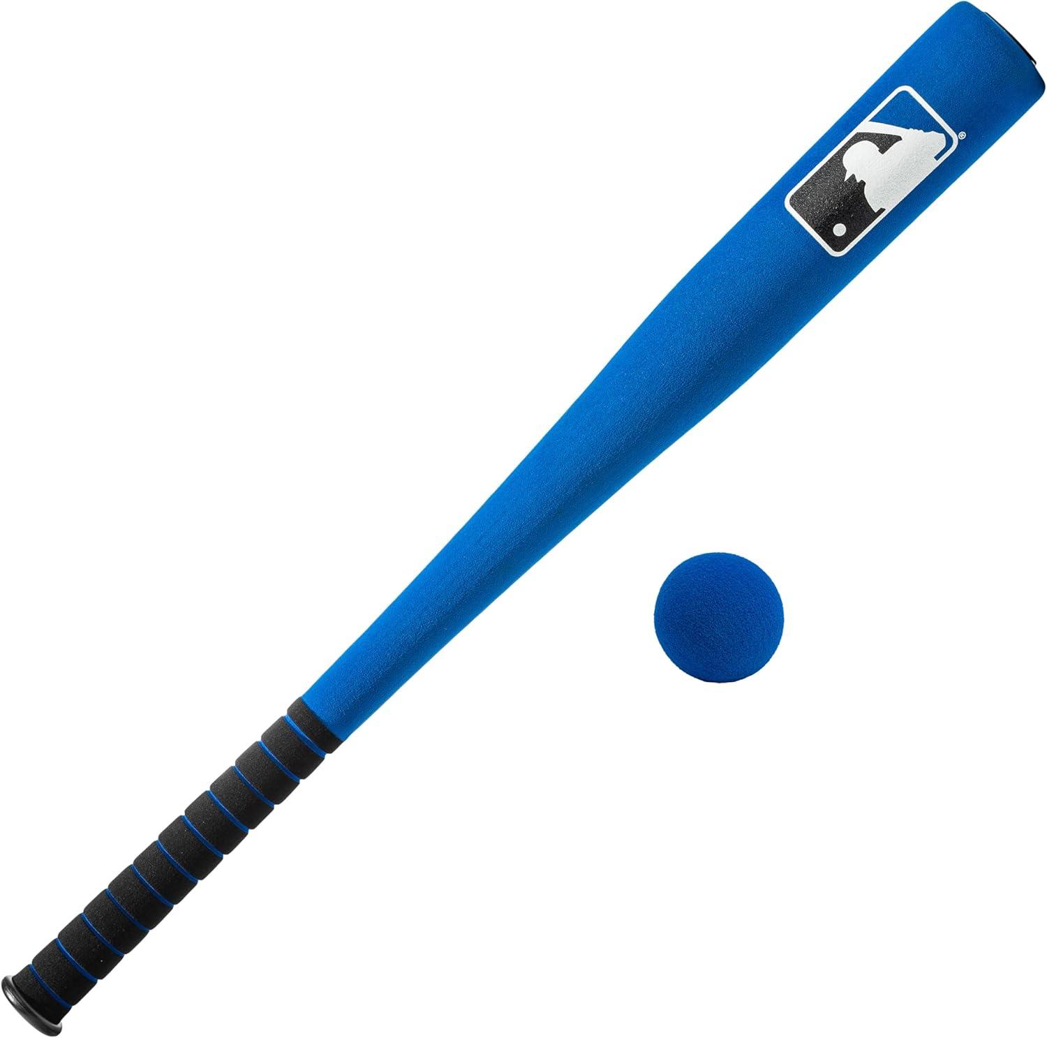 imageFranklin Sports MLB Kids Foam Baseball Bat Ball Sets Indoor Outdoor Soft Foam Baseball Bats for Kids Toddlers Regular Jumbo Barrels 24quot or 27quot LengthBlue