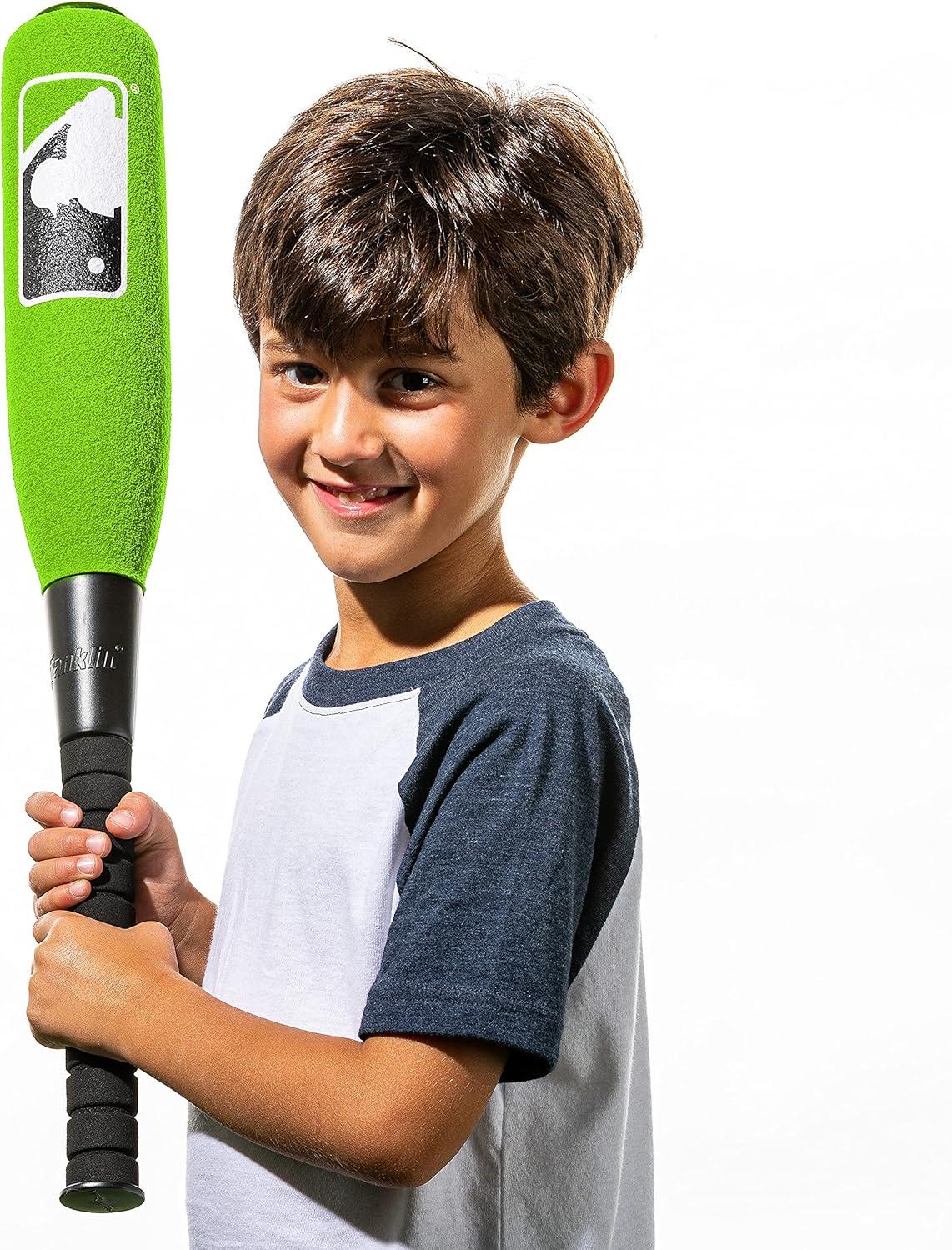 imageFranklin Sports MLB Kids Foam Baseball Bat Ball Sets Indoor Outdoor Soft Foam Baseball Bats for Kids Toddlers Regular Jumbo Barrels 24quot or 27quot LengthGreen
