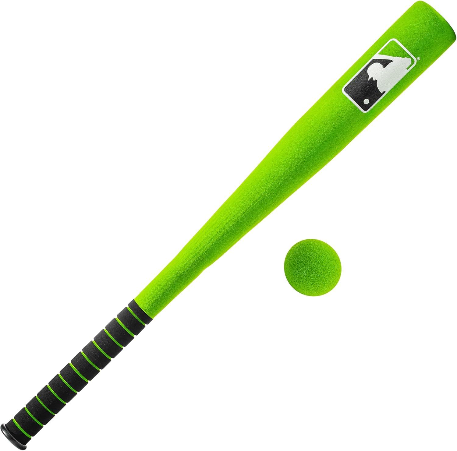 imageFranklin Sports MLB Kids Foam Baseball Bat Ball Sets Indoor Outdoor Soft Foam Baseball Bats for Kids Toddlers Regular Jumbo Barrels 24quot or 27quot LengthGreen