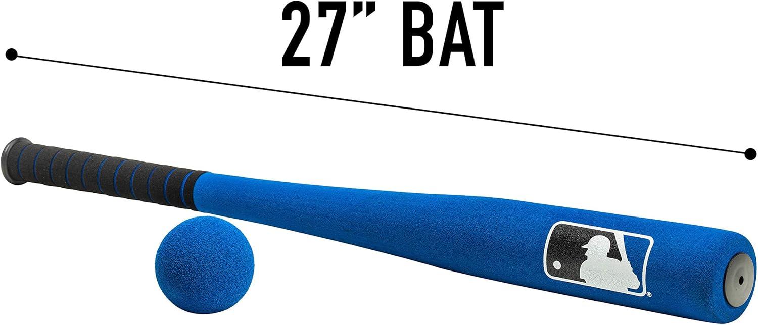 imageFranklin Sports MLB Kids Foam Baseball Bat Ball Sets Indoor Outdoor Soft Foam Baseball Bats for Kids Toddlers Regular Jumbo Barrels 24quot or 27quot LengthBlue