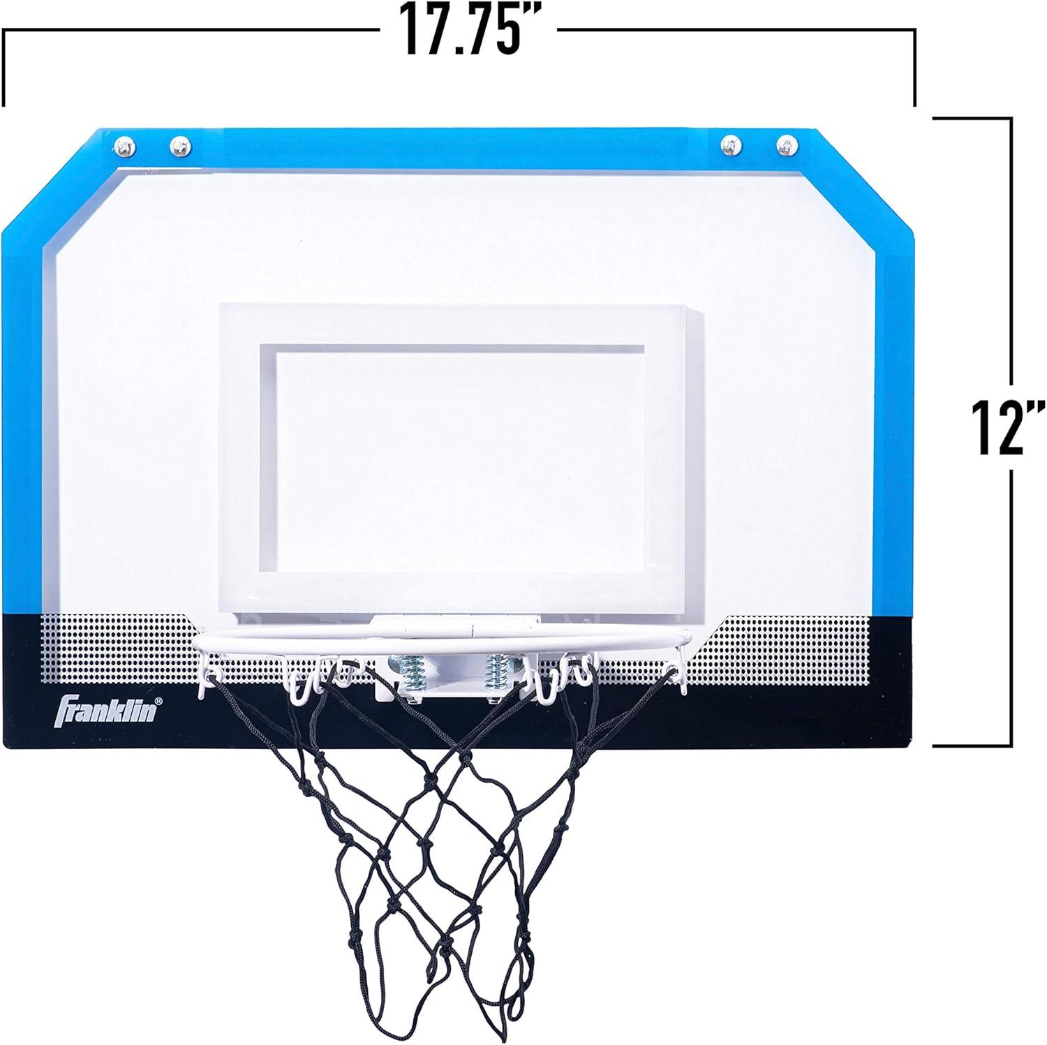 imageFranklin Sports Mini Basketball HoopsIndoor Over The Door Mini HoopBasketball SetsPerfect Accessory for BedroomOfficeOne Hoop
