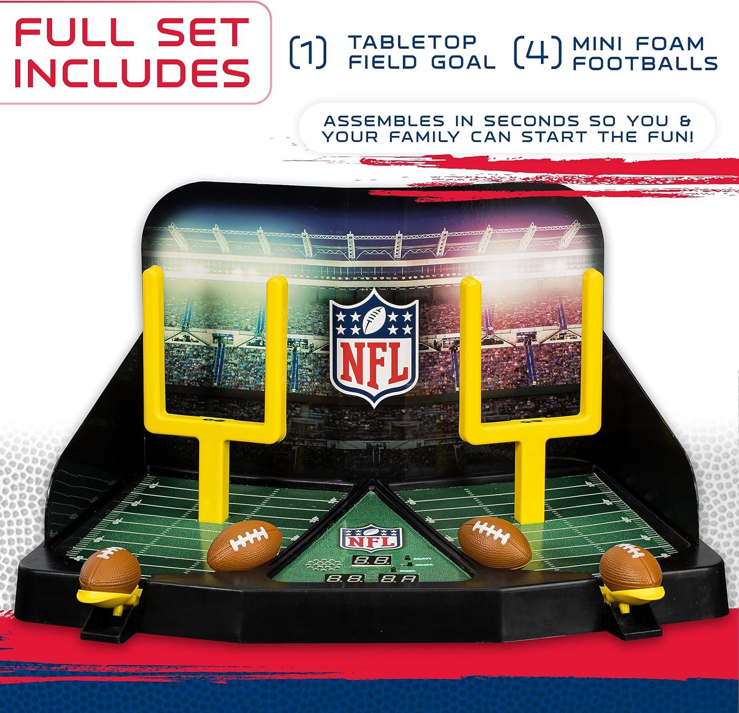 imageFranklin Sports Mini Football Field Goal Tabletop Game Flying Field Goal Mini Football for Kids Adults Fun Indoor Sports Table Game for All Ages Tabletop Toy