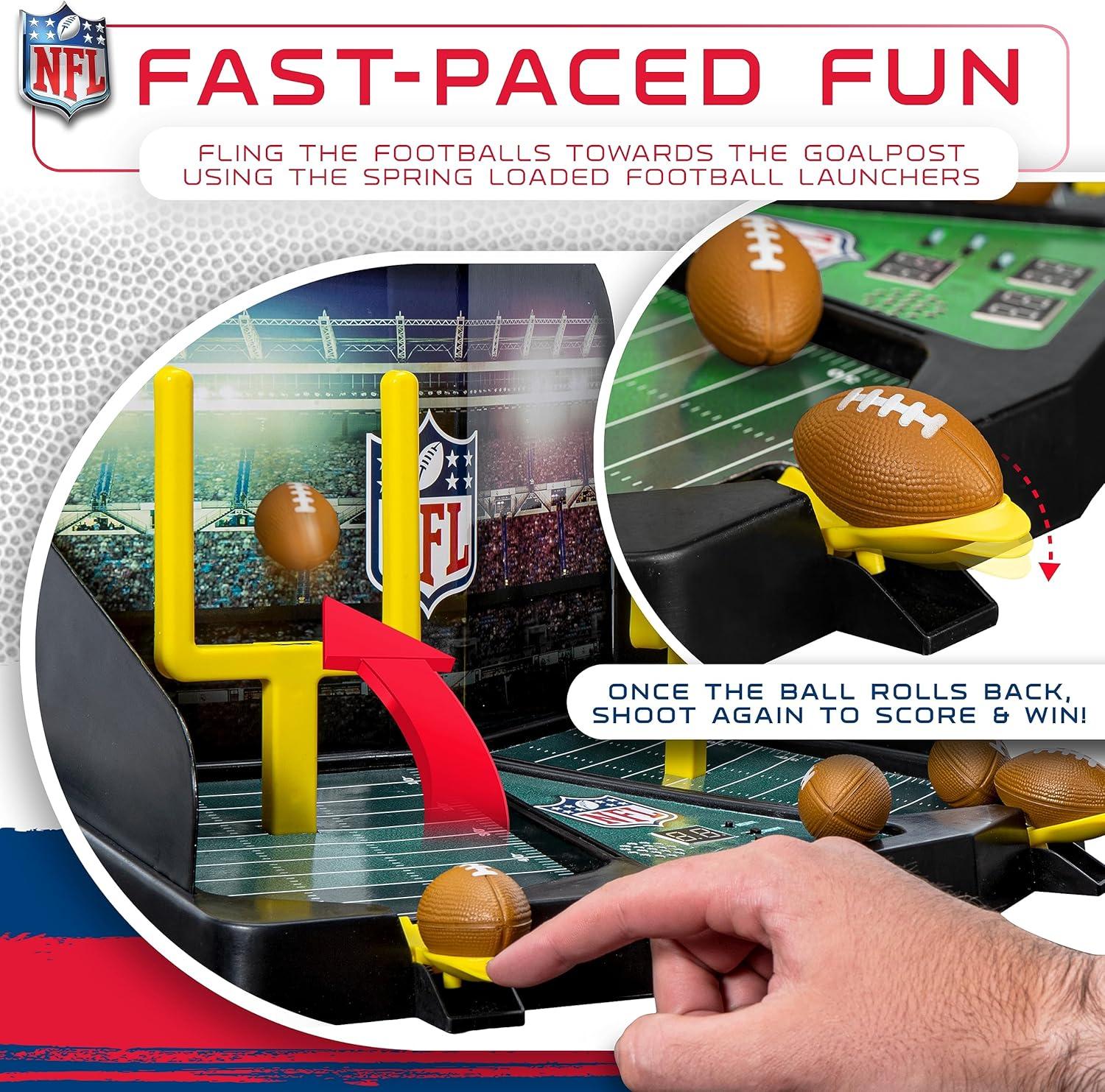 imageFranklin Sports Mini Football Field Goal Tabletop Game Flying Field Goal Mini Football for Kids Adults Fun Indoor Sports Table Game for All Ages Tabletop Toy
