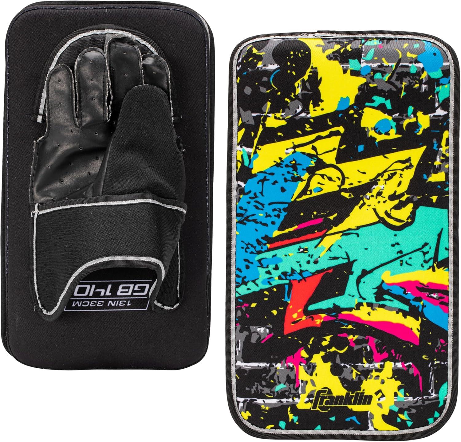 imageFranklin Sports NHL Kids Street Hockey Goalie Pads Set Kids Hockey Training Equipment Includes Block Pad Catch Glove and Goalie PadsNeon Colors