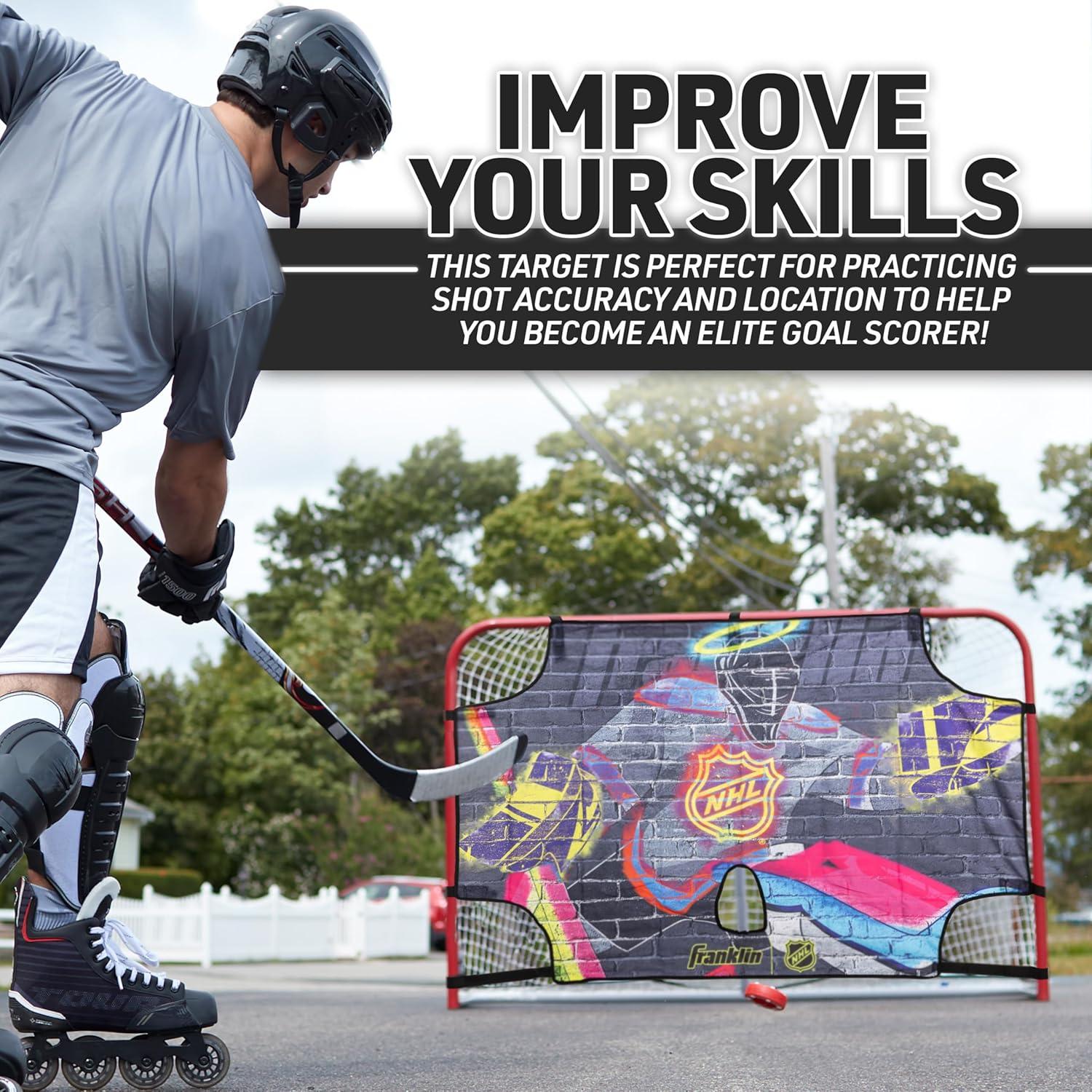 imageFranklin Sports NHL Street Hockey Goalie Shooting Target Shooter Tutor Hockey Goal Practice Target Street Hockey Net Goalie Target Easy Attach TargeAssorted Colors