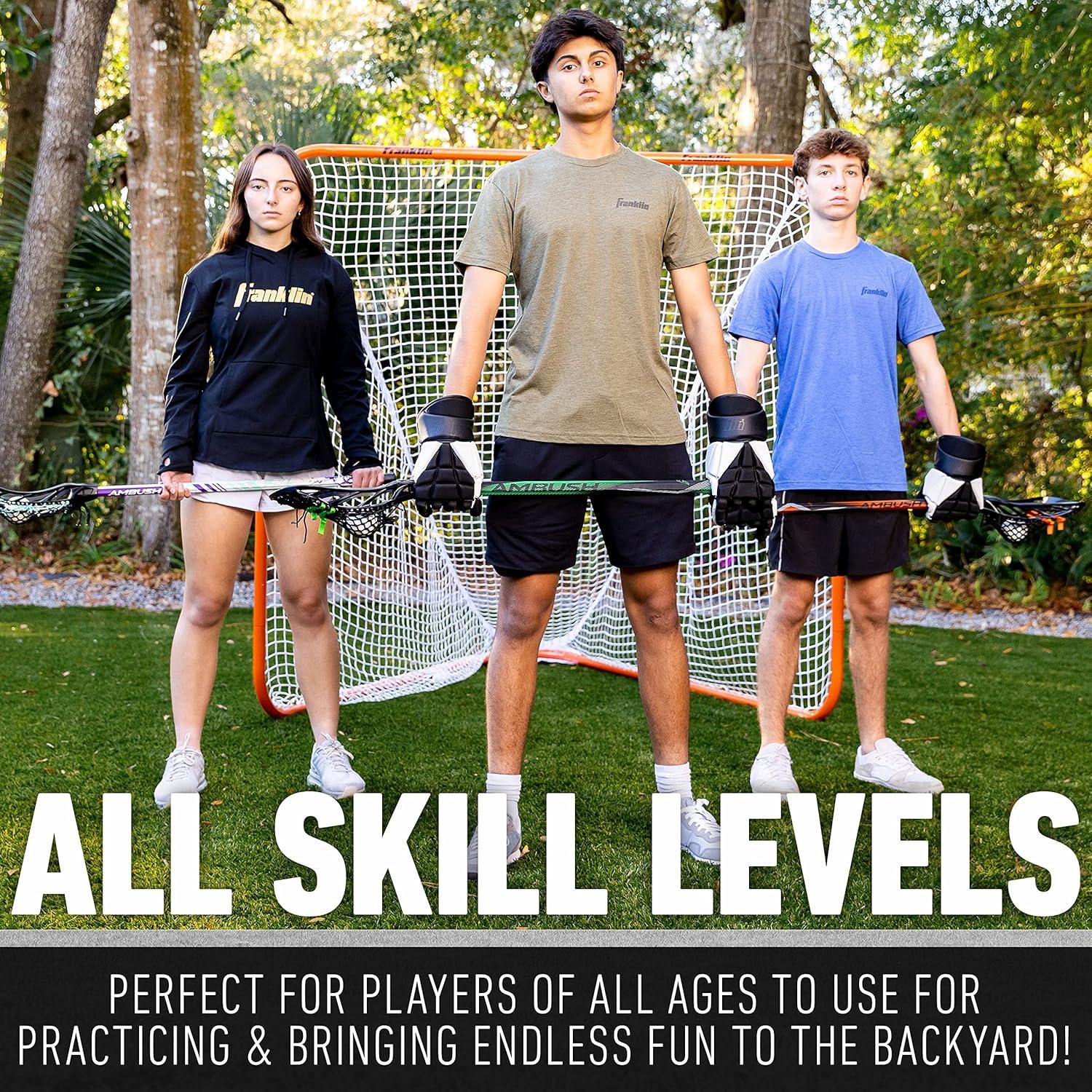 imageFranklin Sports Official Size Lacrosse Goal Portable Steel Backyard Lacrosse Net for Kids Adults Lax Training Equipment 72quot x 72quot