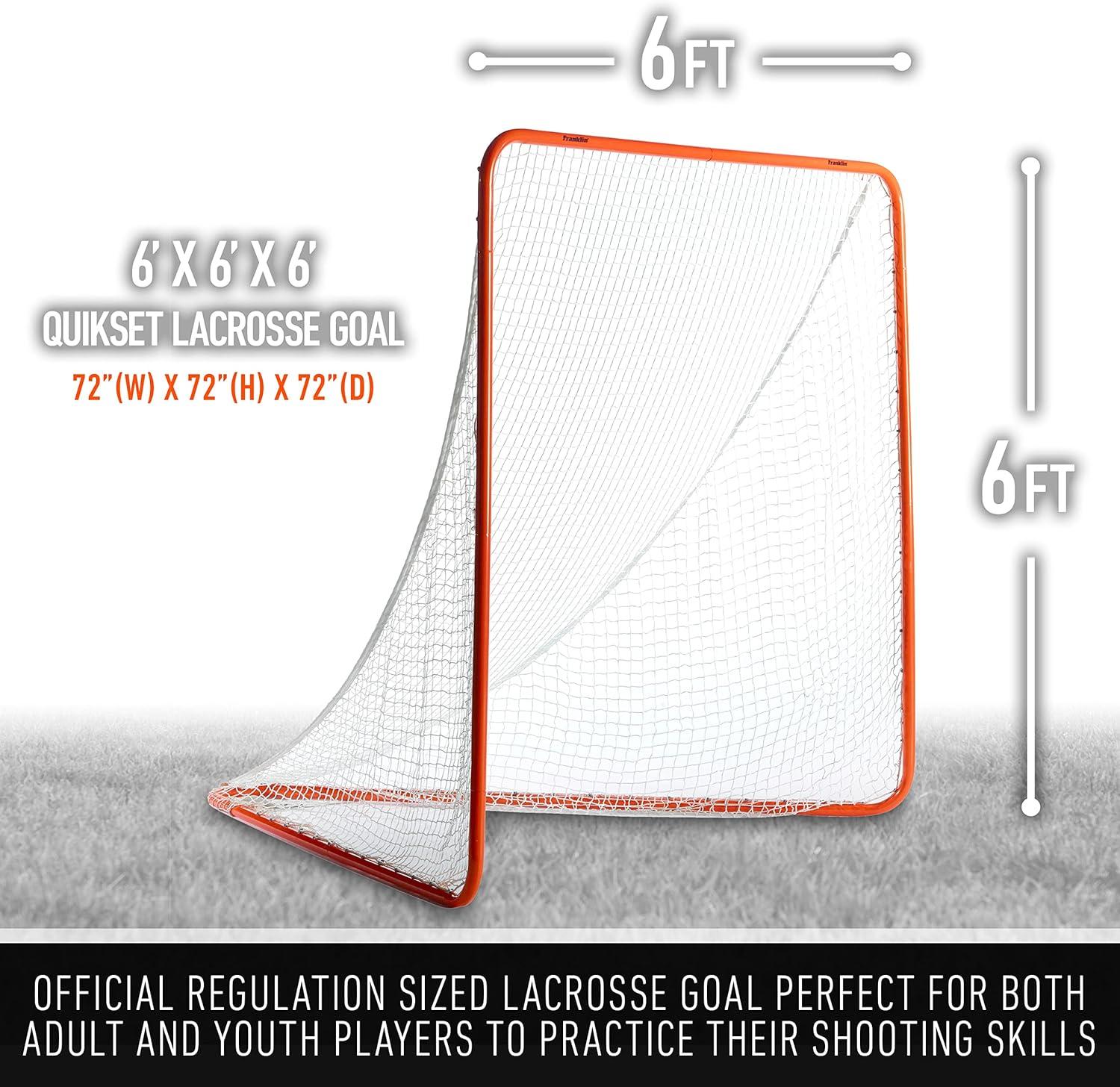 imageFranklin Sports Official Size Lacrosse Goal Portable Steel Backyard Lacrosse Net for Kids Adults Lax Training Equipment 72quot x 72quot