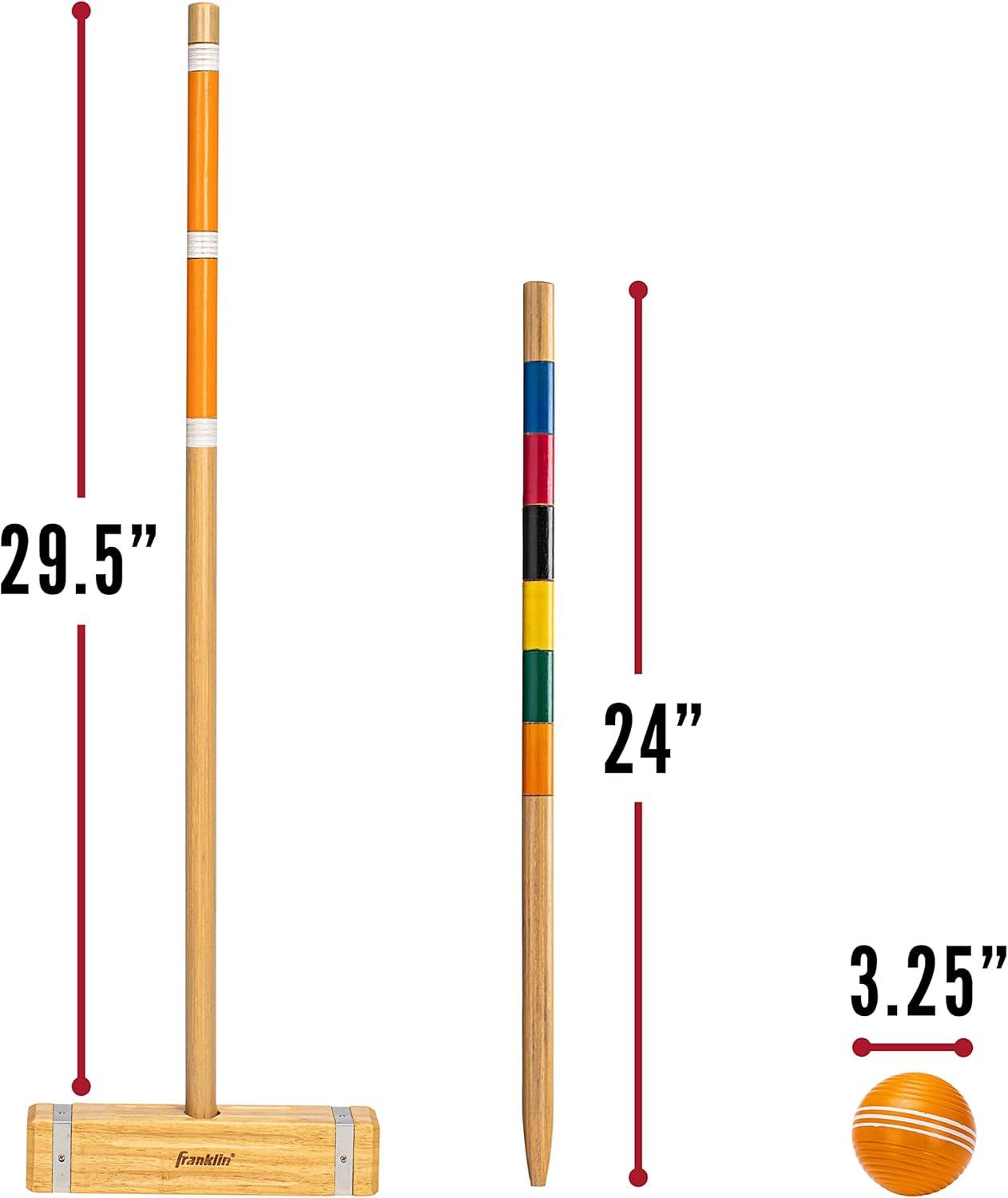 imageFranklin Sports Outdoor Croquet Set 6 Player Croquet Set with Stakes Mallets Wickets and Balls Backyard Lawn VintageClassic