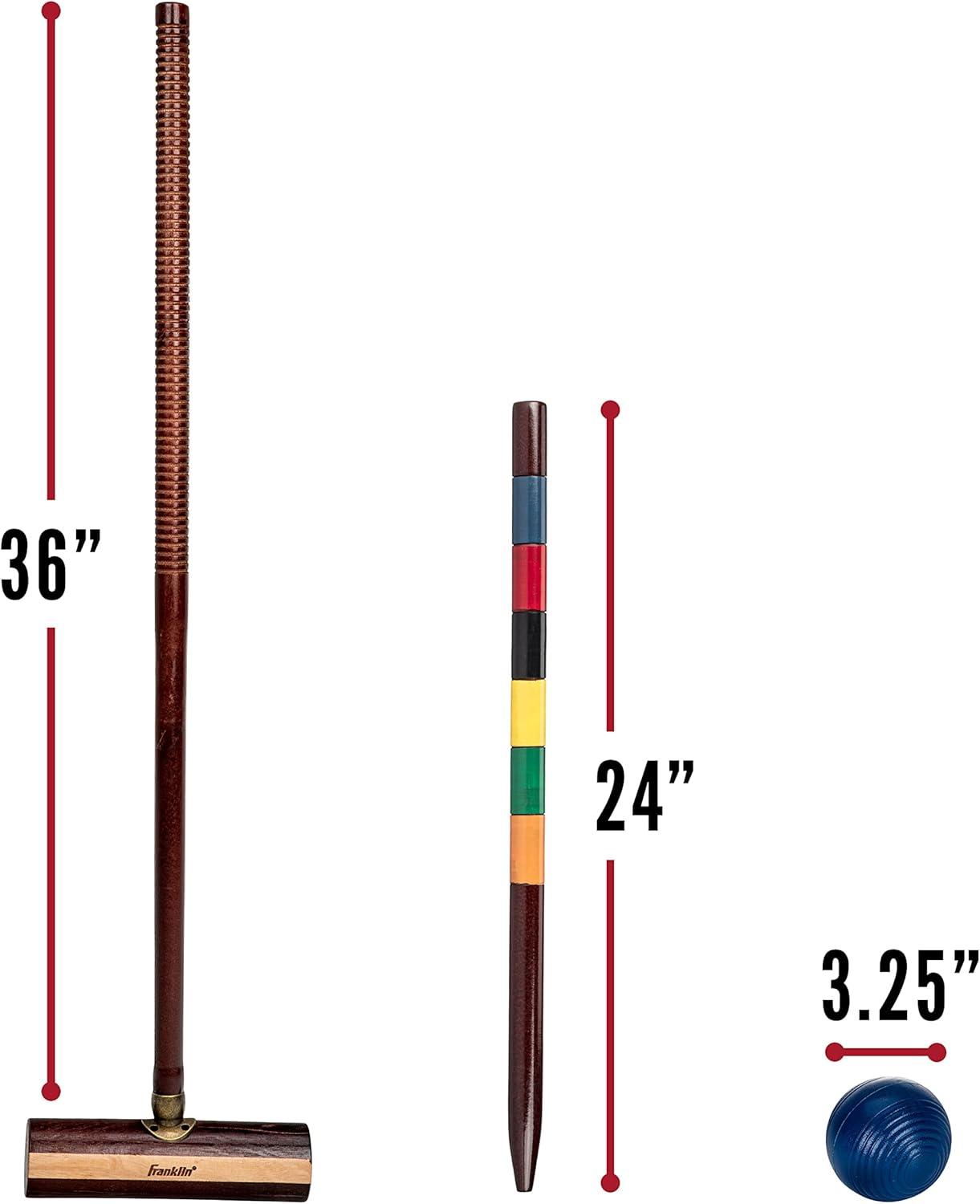 imageFranklin Sports Outdoor Croquet Set 6 Player Croquet Set with Stakes Mallets Wickets and Balls Backyard Lawn VintageExpert