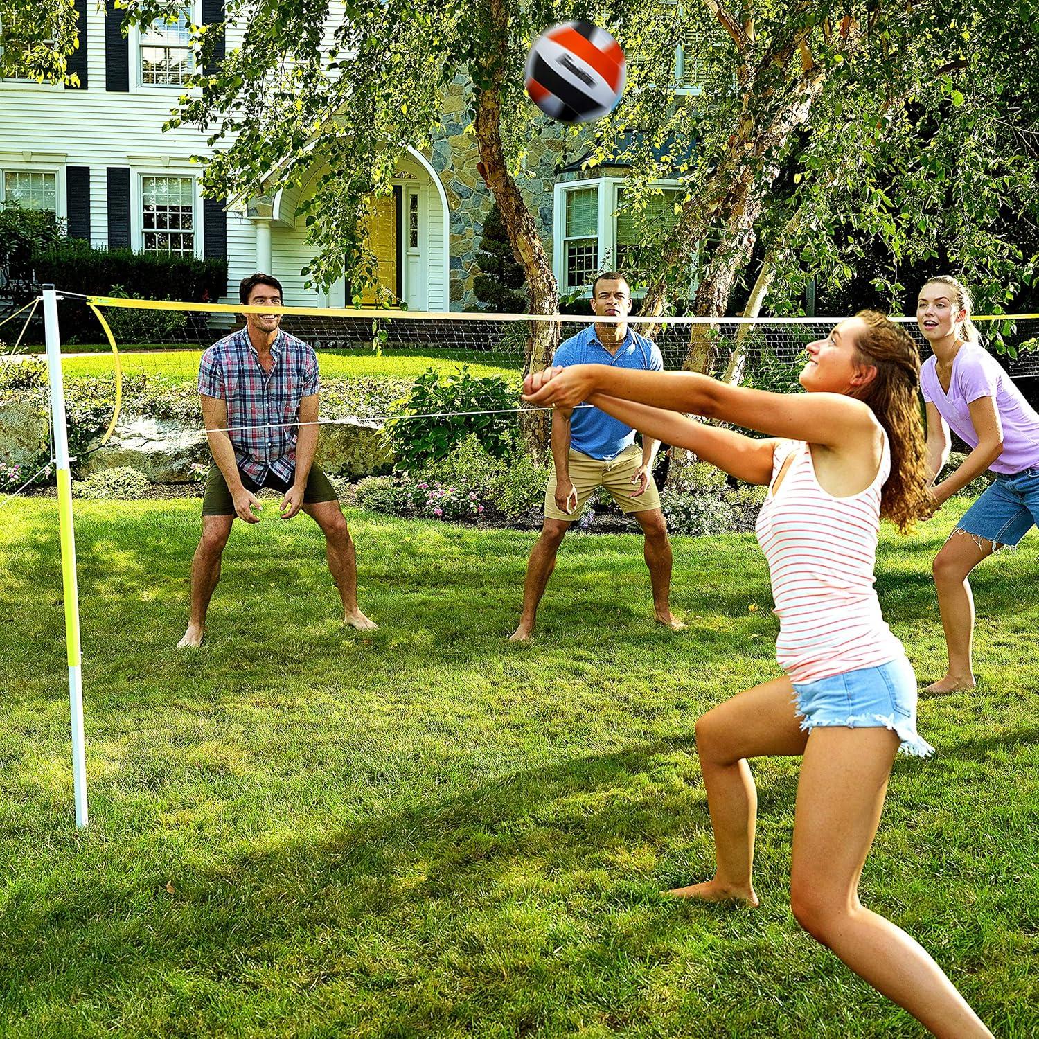 imageFranklin Sports Outdoor Volleyball Net Sets Beach Backyard Portable Volleyball Net with Poles Complete Outdoor Volleyball Sets with Net Volleyball IncludedFamily