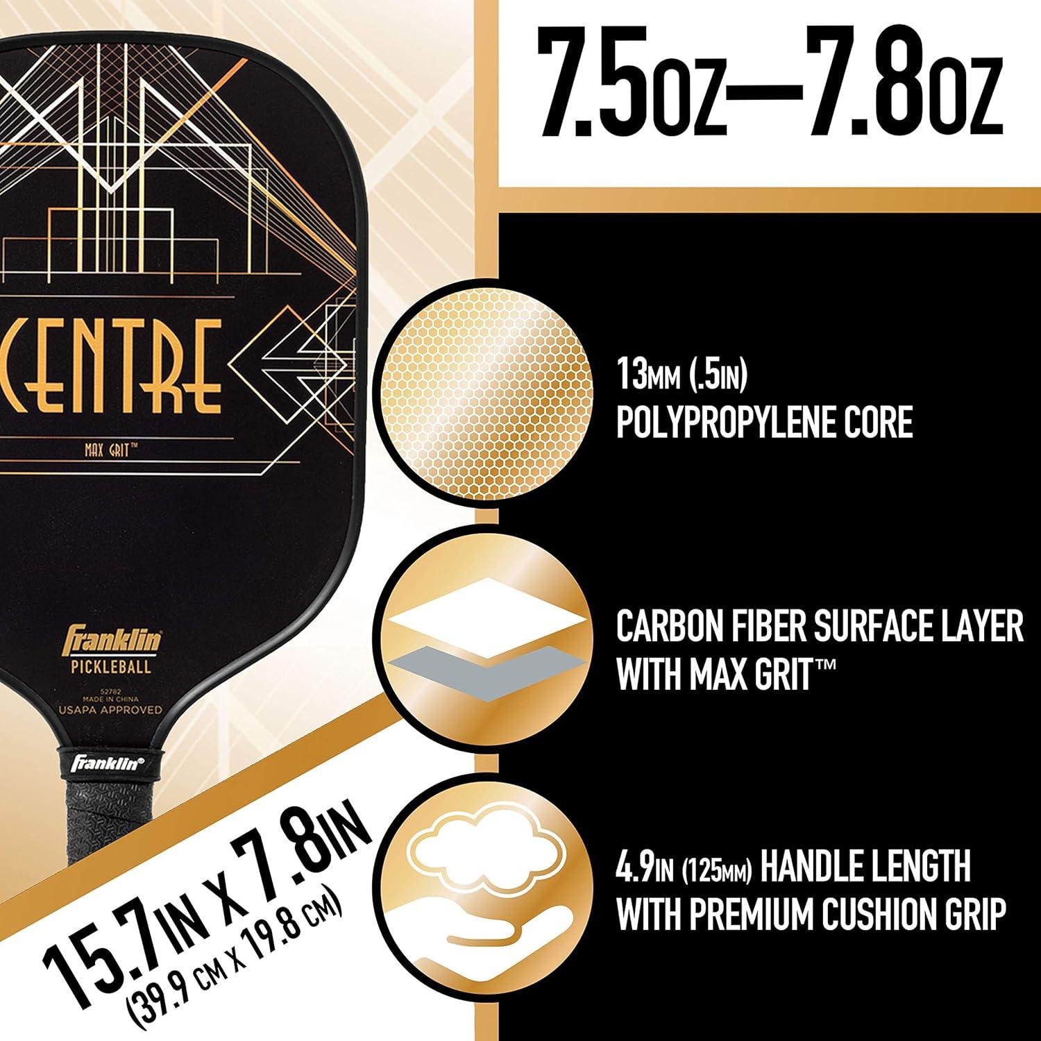 imageFranklin Sports Pro Pickleball Paddles Pro Player Carbon Fiber Tournament Pickleball Paddles USA Pickleball USAPA Approved 13mm Core13mm