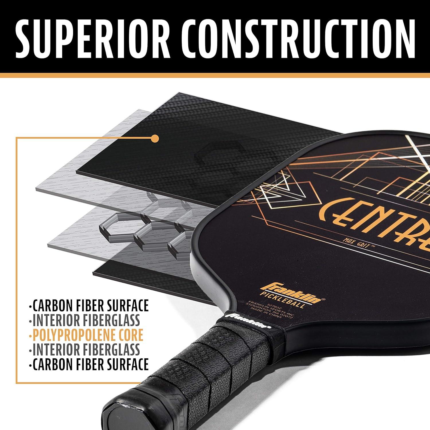 imageFranklin Sports Pro Pickleball Paddles Pro Player Carbon Fiber Tournament Pickleball Paddles USA Pickleball USAPA Approved 13mm Core13mm