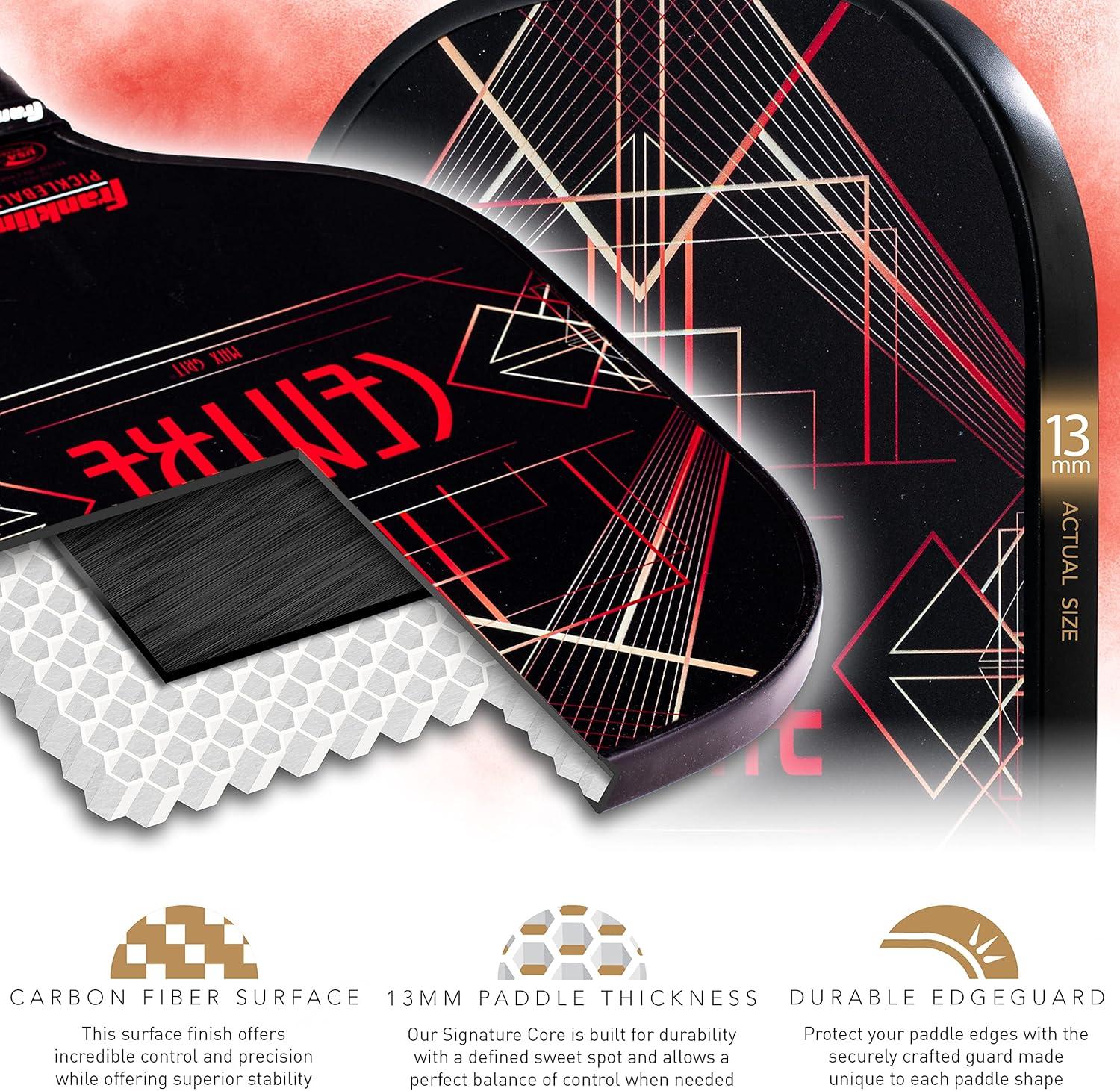 imageFranklin Sports Pro Pickleball Paddles Pro Player Carbon Fiber Tournament Pickleball Paddles USA Pickleball USAPA Approved 13mm Core13mm