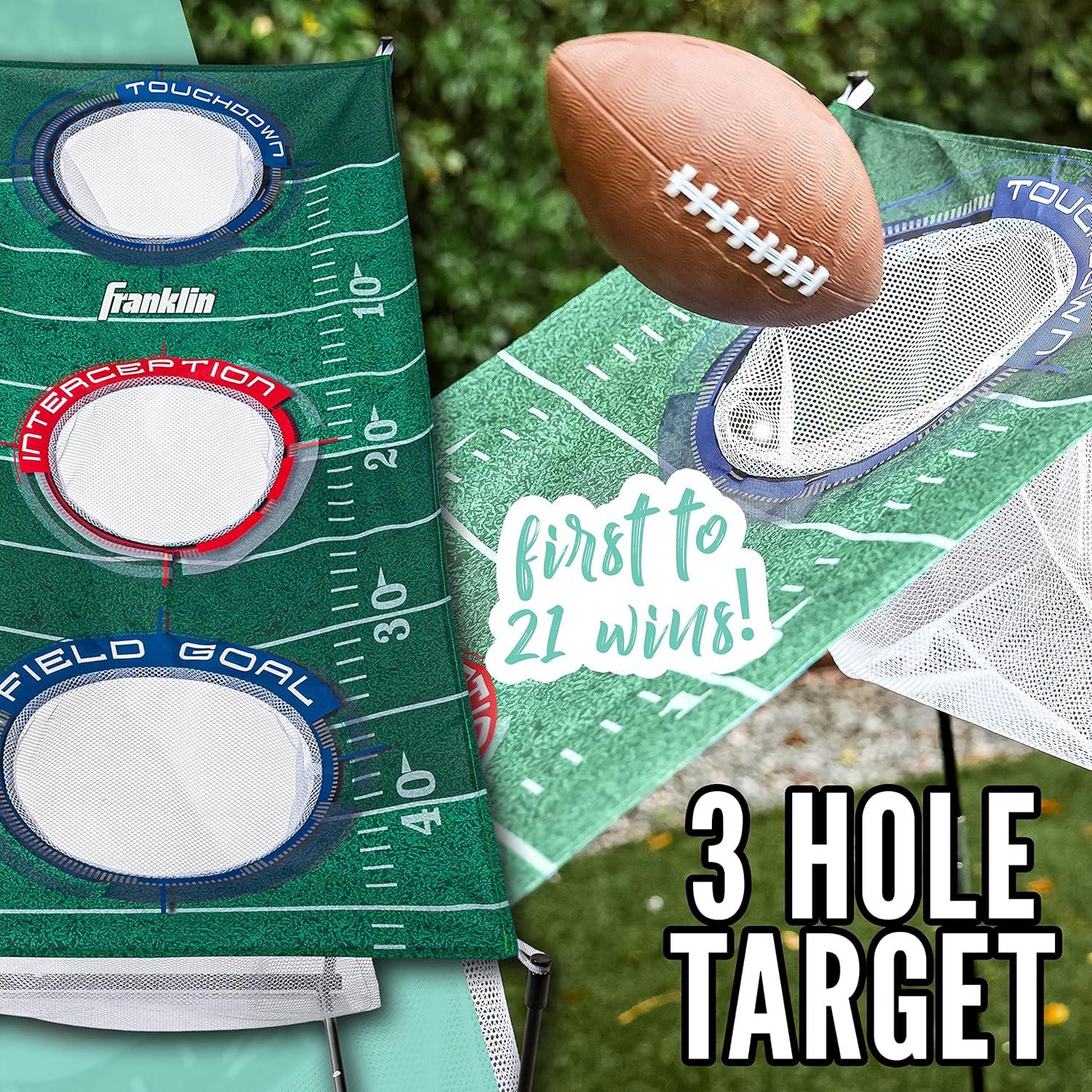 imageFranklin Sports QB Cornhole Set 3 Hole Cornhole Target Football Game Football Game for Tailgates Parties More Target Toss Passing Set