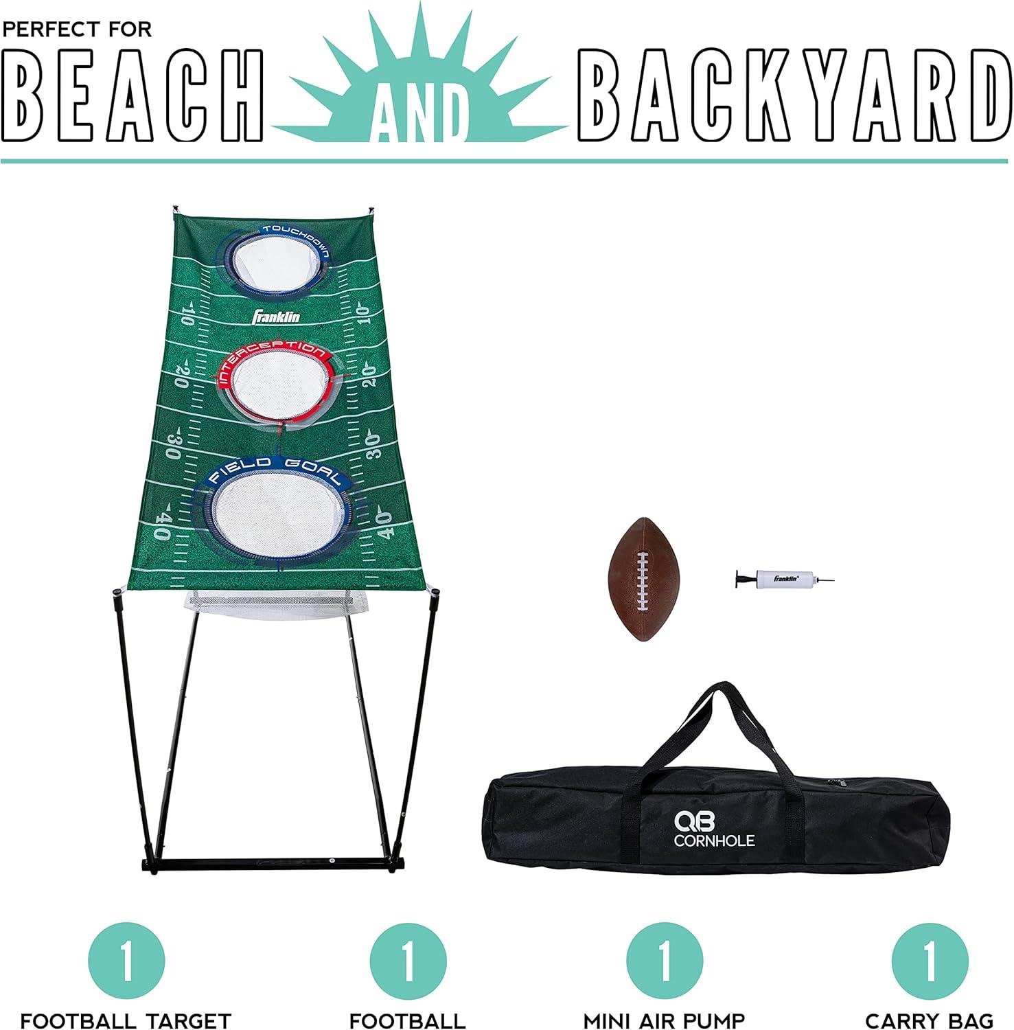 imageFranklin Sports QB Cornhole Set 3 Hole Cornhole Target Football Game Football Game for Tailgates Parties More Target Toss Passing Set
