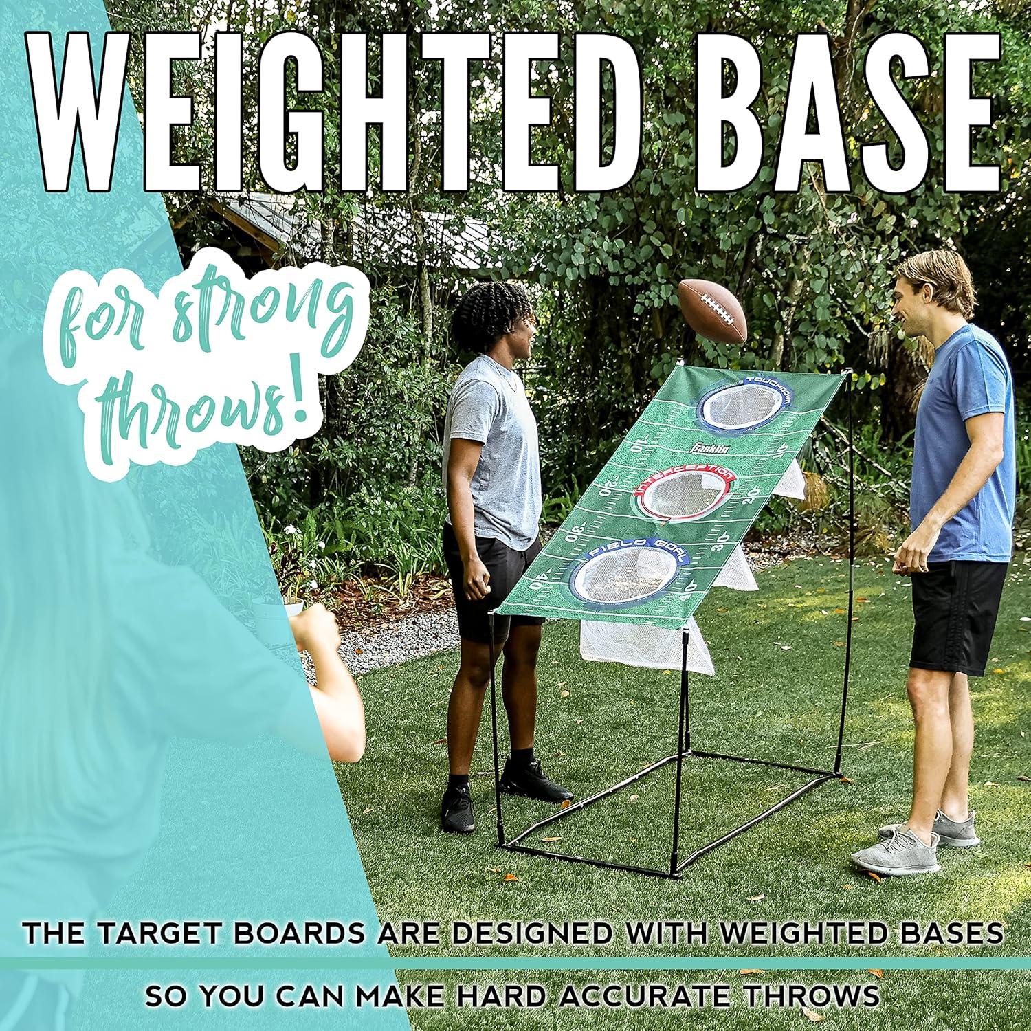 imageFranklin Sports QB Cornhole Set 3 Hole Cornhole Target Football Game Football Game for Tailgates Parties More Target Toss Passing Set