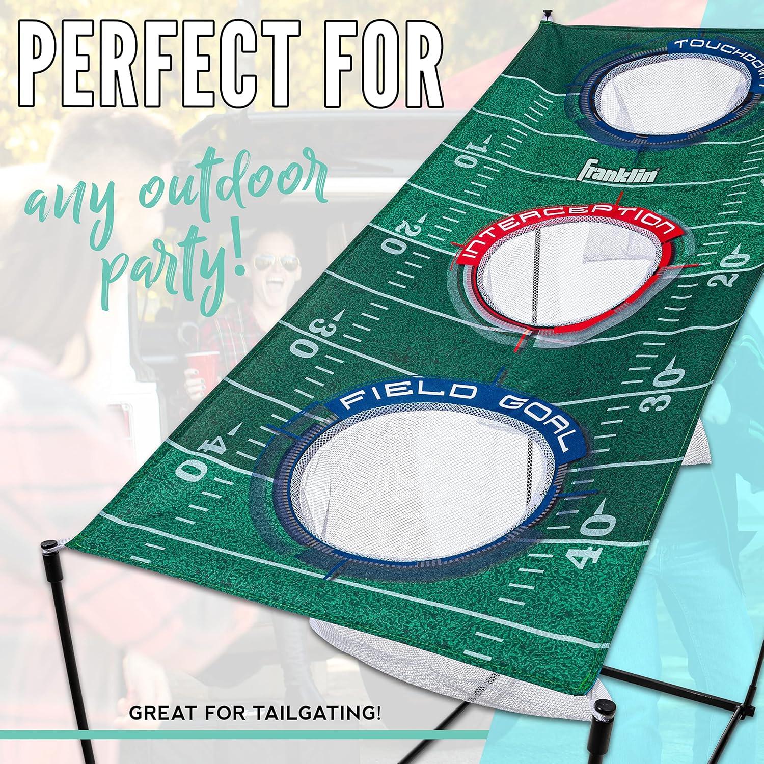 imageFranklin Sports QB Cornhole Set 3 Hole Cornhole Target Football Game Football Game for Tailgates Parties More Target Toss Passing Set