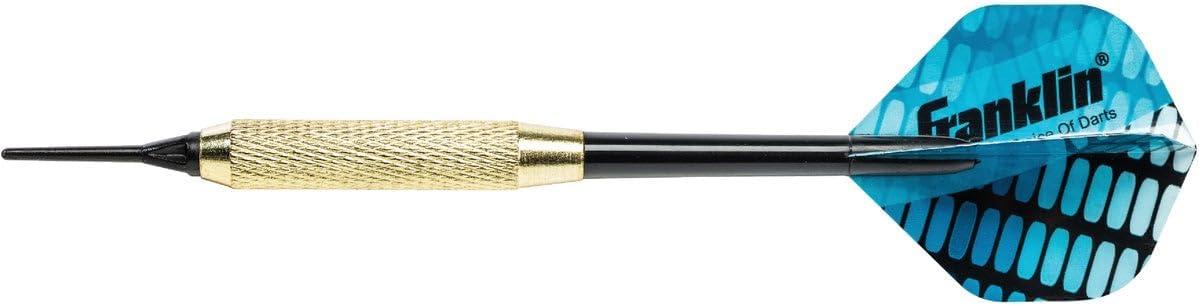 imageFranklin Sports Soft Tip Darts Set 6 Pack of 18 Gram Soft Tip Darts Removable Standard Nylon Flights and Brass Barrels Lightweight Full Dart Set