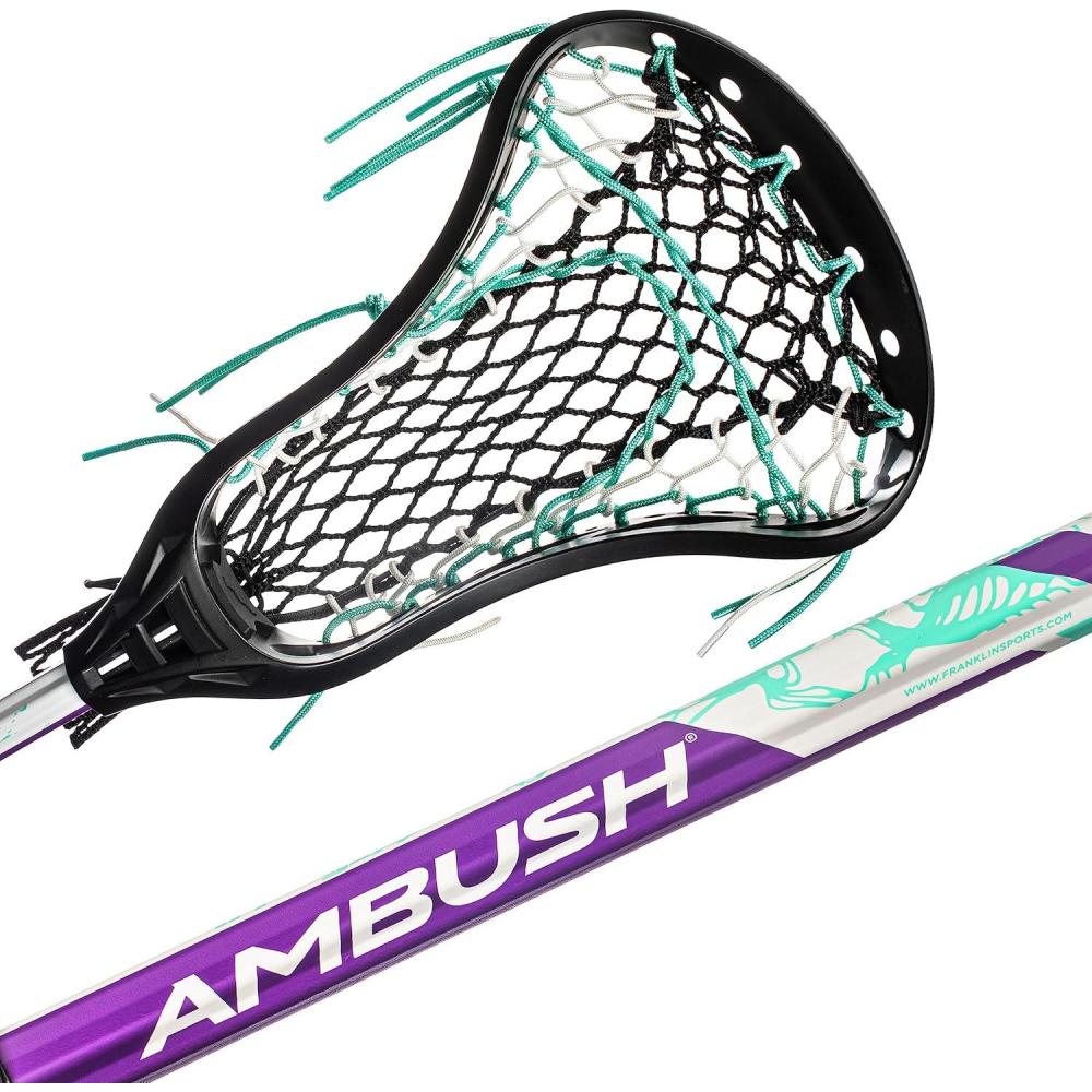 imageFranklin Sports Ambush Mens Womens Lacrosse Sticks Adult Youth Aluminum Lax Sticks Boys Girls Game Training Lacrosse Sticks Standard Mini Lax Stick for Kids AdultsWomens