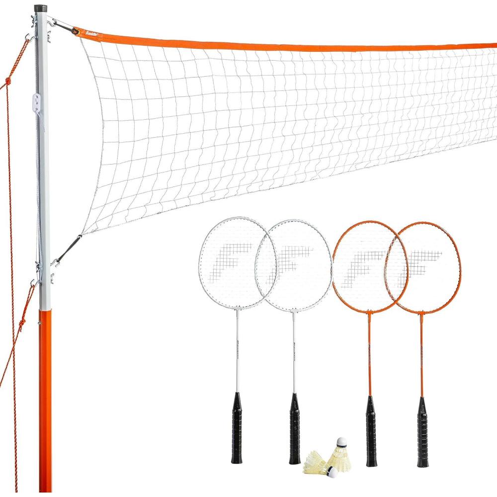 imageFranklin Sports Badminton Net Sets Outdoor Backyard Beach Badminton Net Equipment Set 4 Rackets 2 Birdies Portable Net Included Adults Kids SetStarter