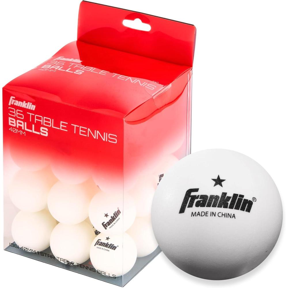 imageFranklin Sports Glow in The Dark Ping Pong Balls  Official Size  Weight 40mm Table Tennis Balls  One Star Glow in The Dark Ping Pong  Durable High Performance  Green  6 PackPack of 36