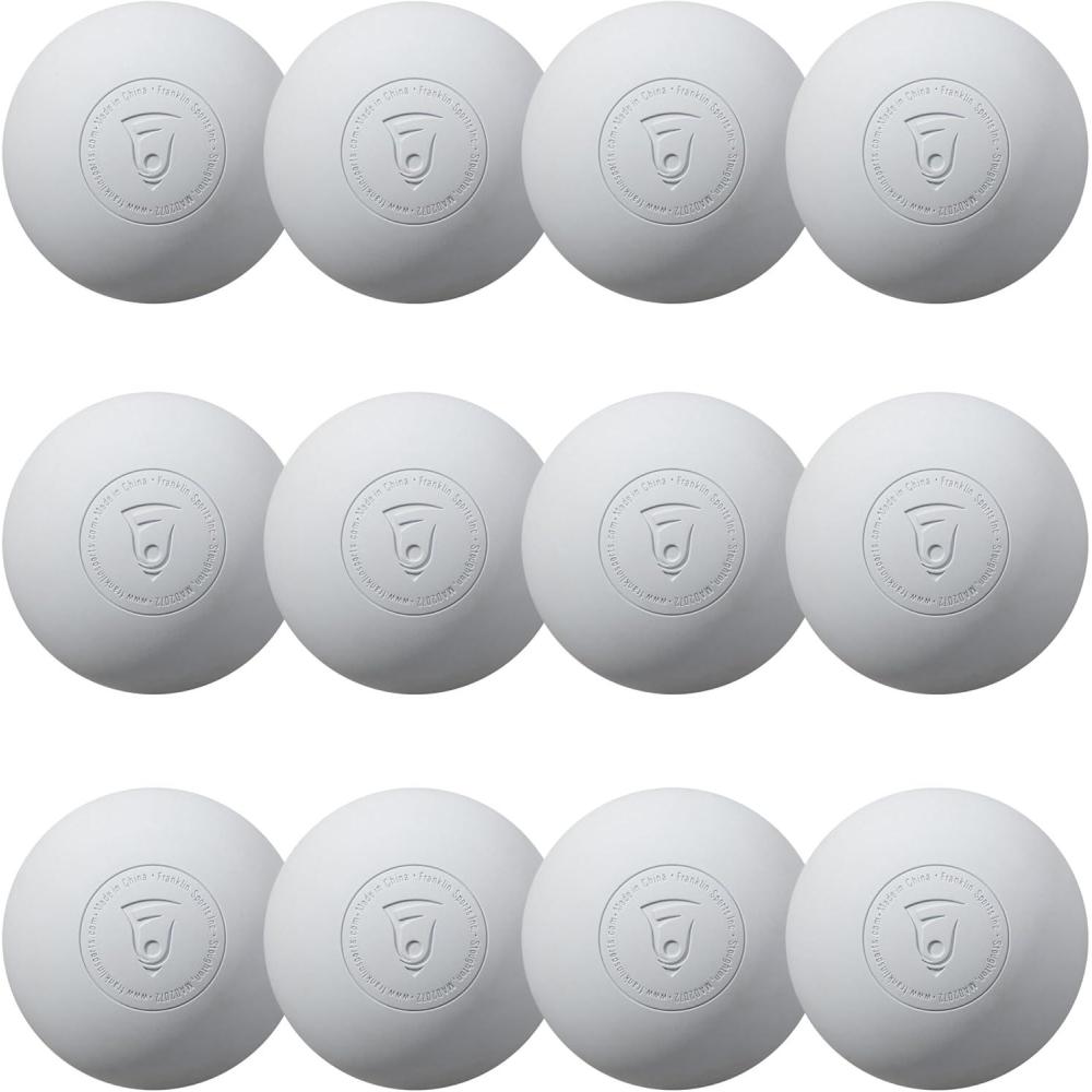 imageFranklin Sports Lacrosse Balls Official Size Lax Balls for Practice Rubber 63mm Outdoor Lacrosse Balls Great for Muscle Massage Therapy Yoga White YellowWhite