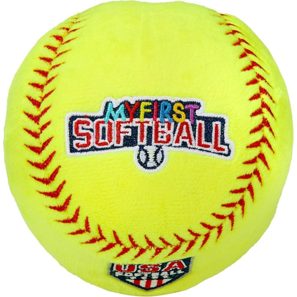 imageFranklin Sports MyFirst Soft Plush Sports Balls  Stuffed Plush Toy Basketball Baseball  Football for Kids  NBA MLB  NFL Indoor Soft Sports Balls  Fun Kids Toys  Room DecorationsSoftball
