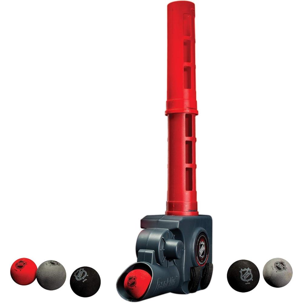 imageFranklin Sports NHL Automatic Mini Hockey Ball Passer  Knee Hockey Ball Passer Includes 6 Mini Balls  NHL LicensedOne Size